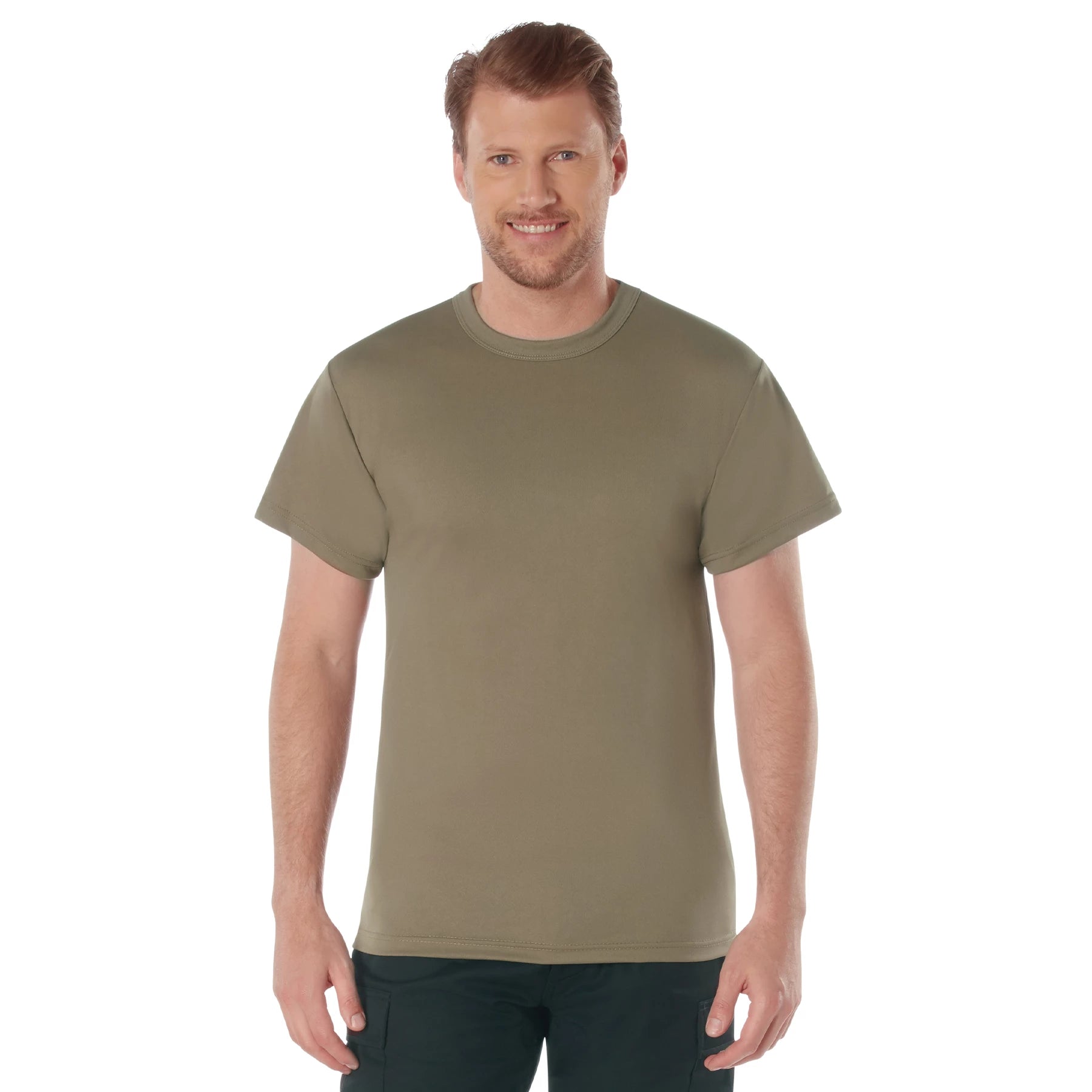 Rothco Quick Dry Moisture Wicking T-Shirt AR 670-1 Compliant Military close-up photo
