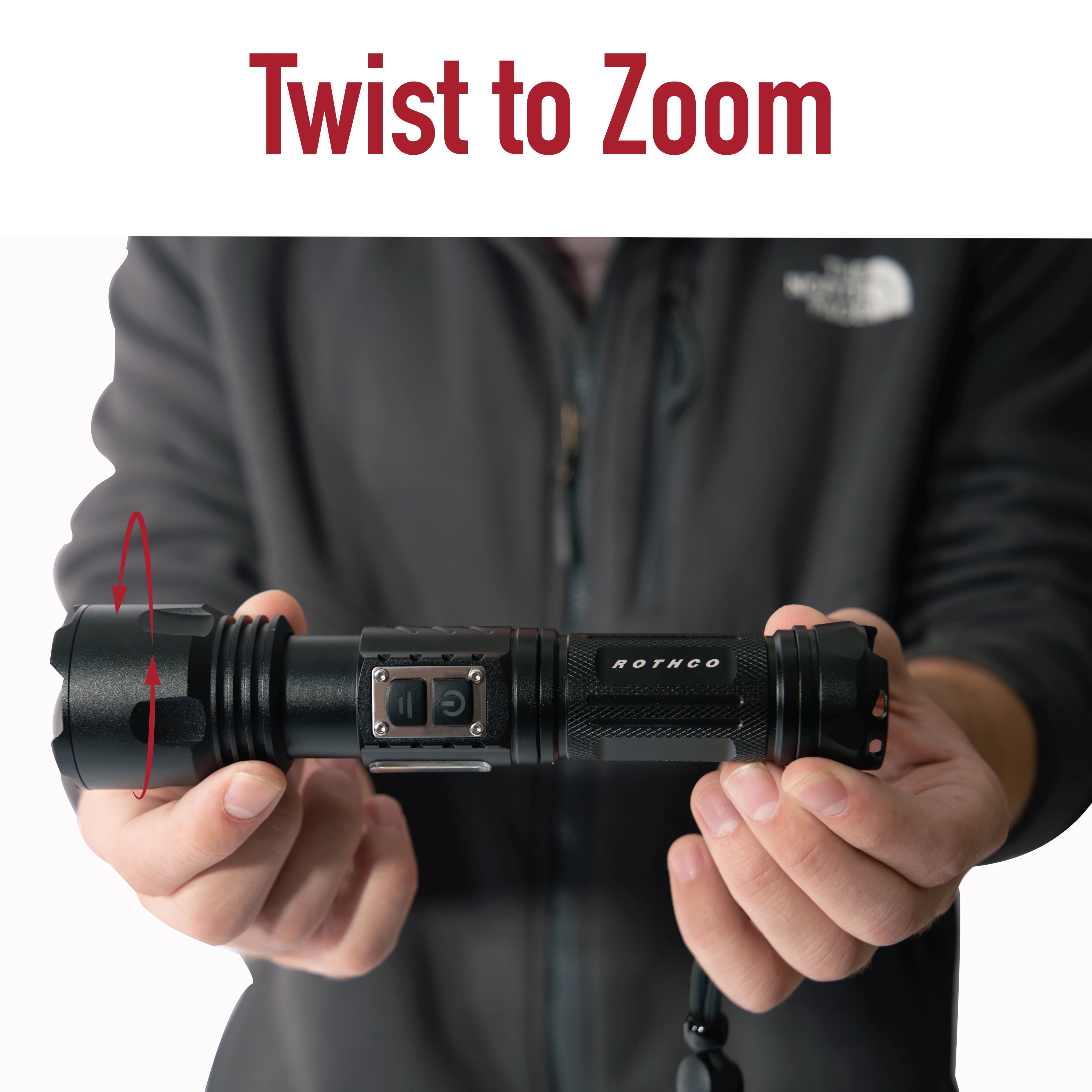 Rothco Rechargeable LED Tactical Task Light with Zoom - 2000 reverse view