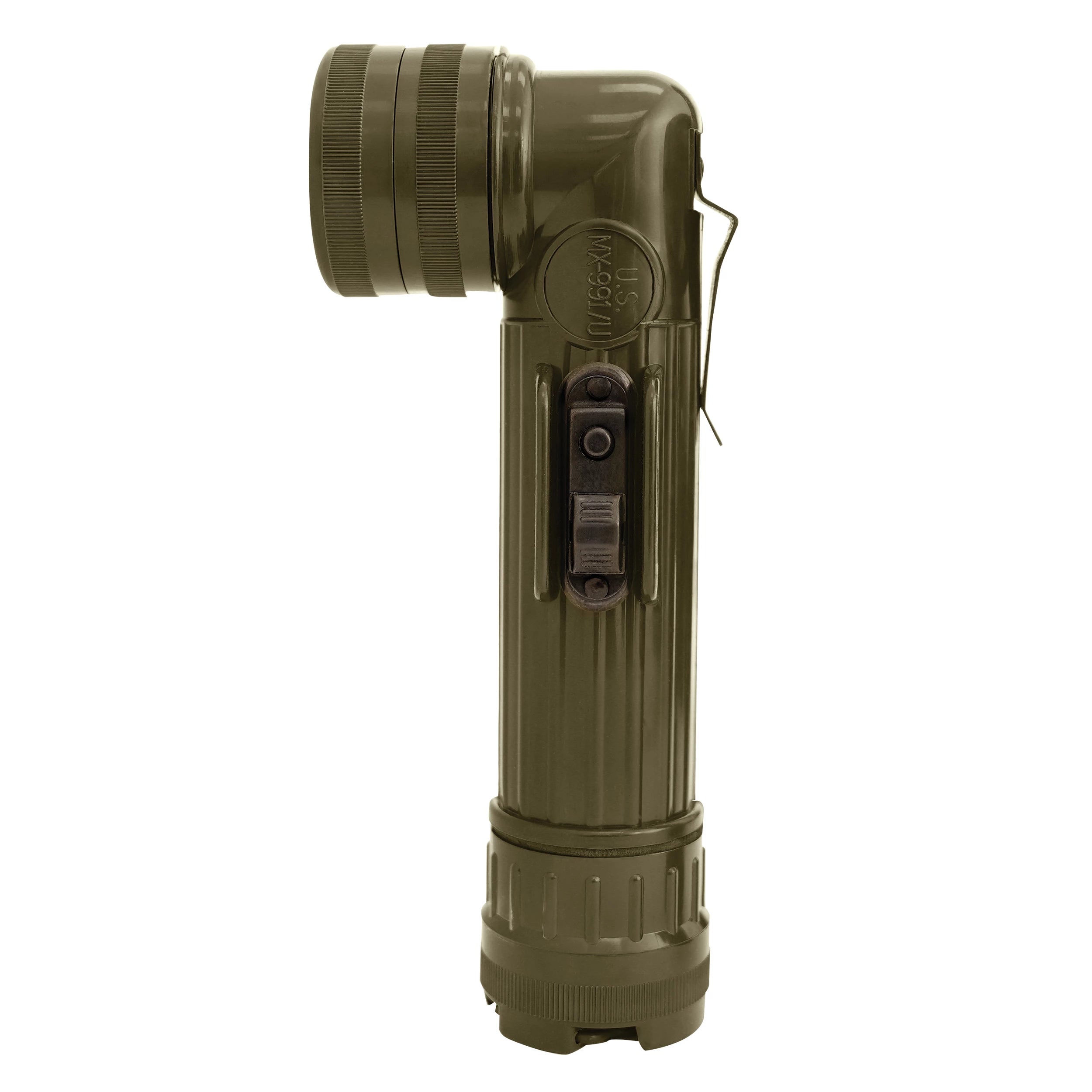 Rothco Genuine G.I. Anglehead Flashlight Olive Drab Military Flashlights side detail photo