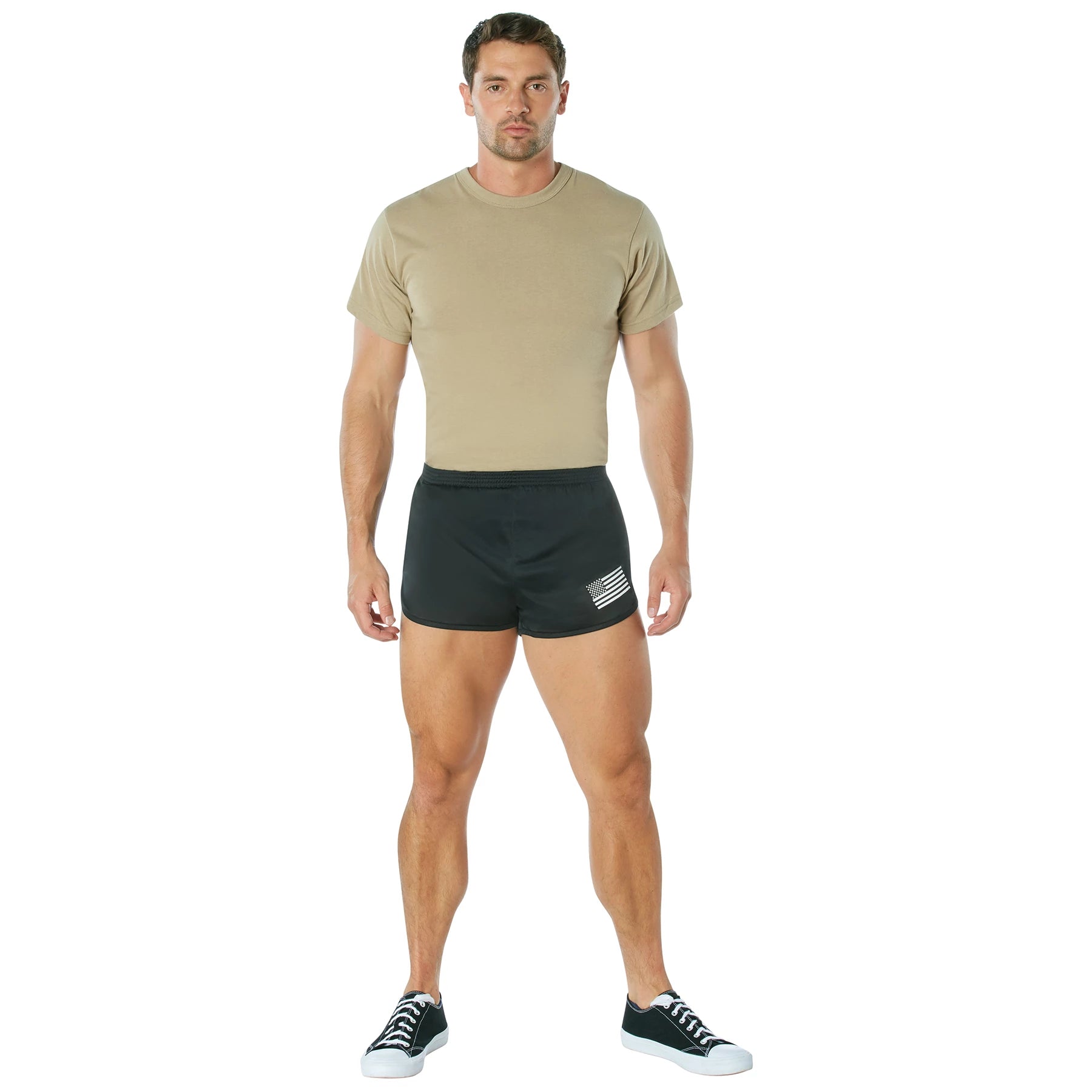 Rothco US Flag Ranger PT Physical Training Shorts - Black alternate photo
