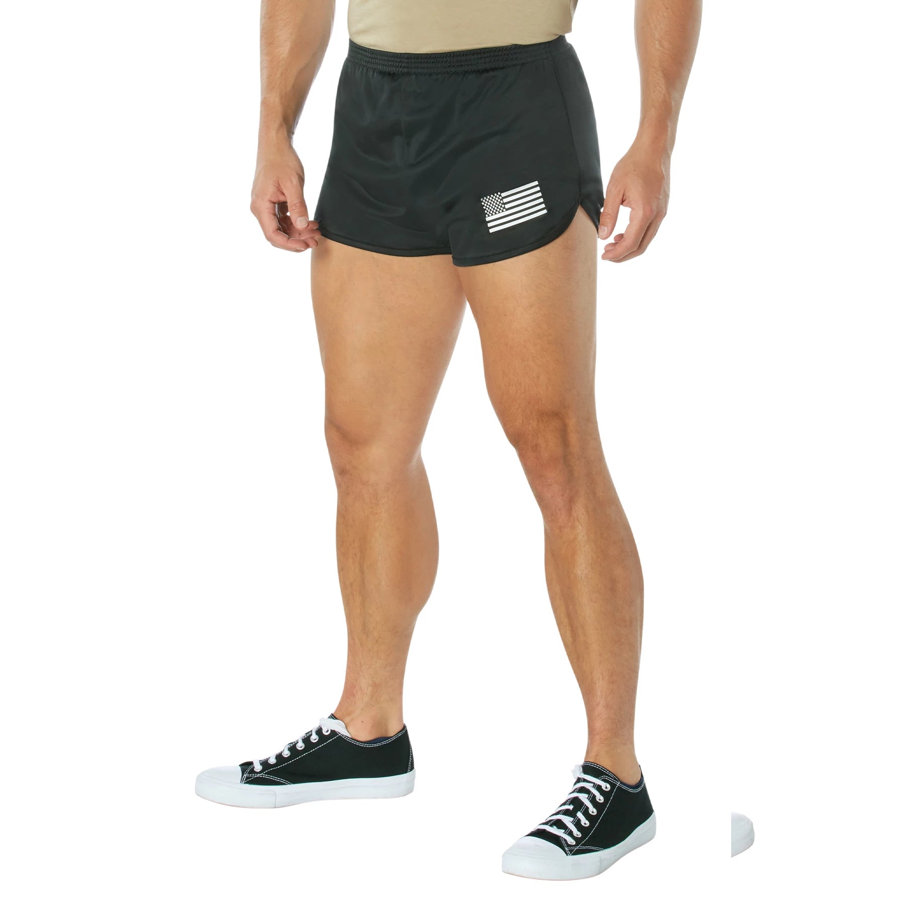 Rothco US Flag Ranger PT Physical Training Shorts - Black additional view