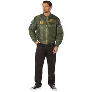 Rothco MA-1 Flight Jacket with Patches Fall/Winter Outerwear 23' angled product photo
