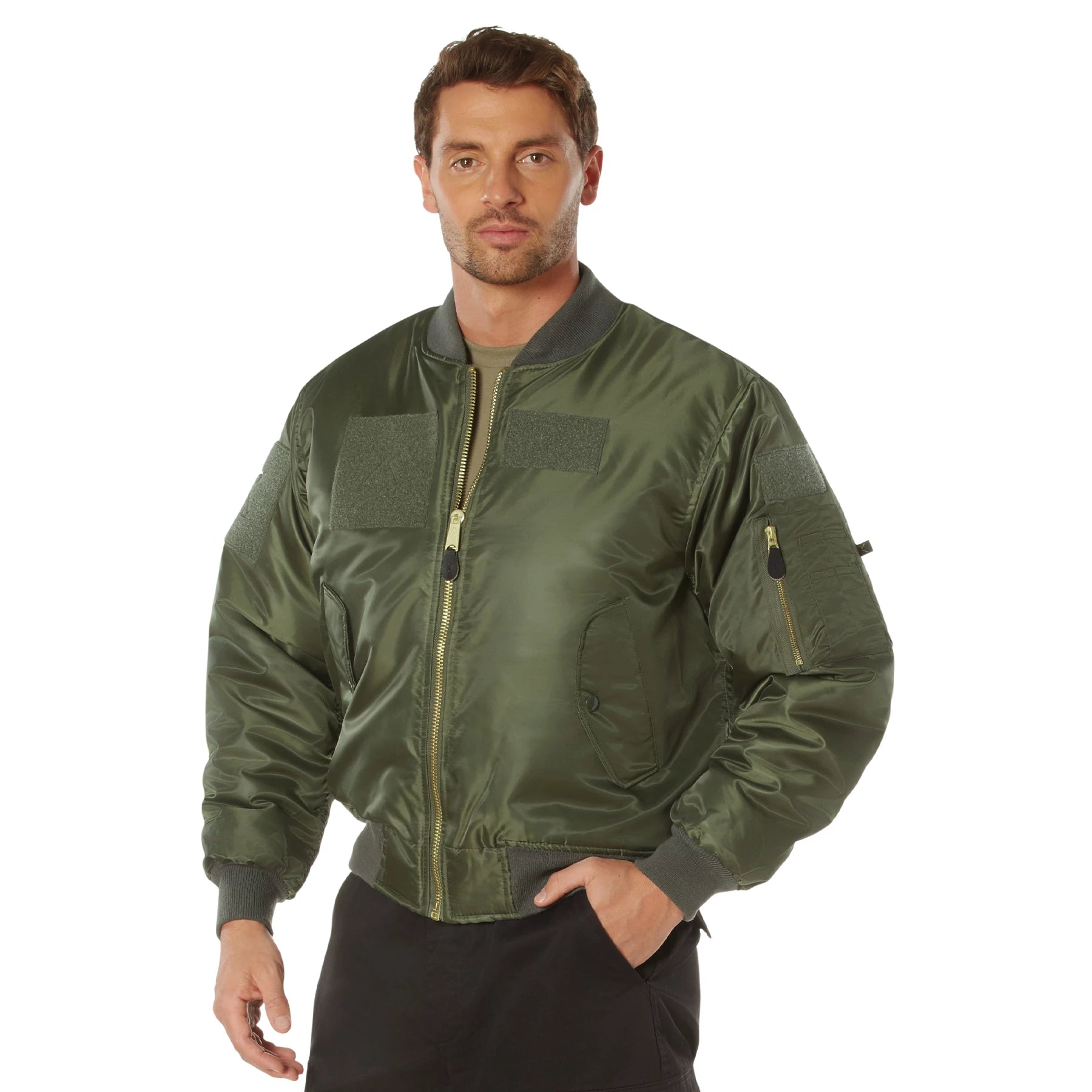Rothco MA-1 Flight Jacket with Patches Fall/Winter Outerwear 23' side detail photo