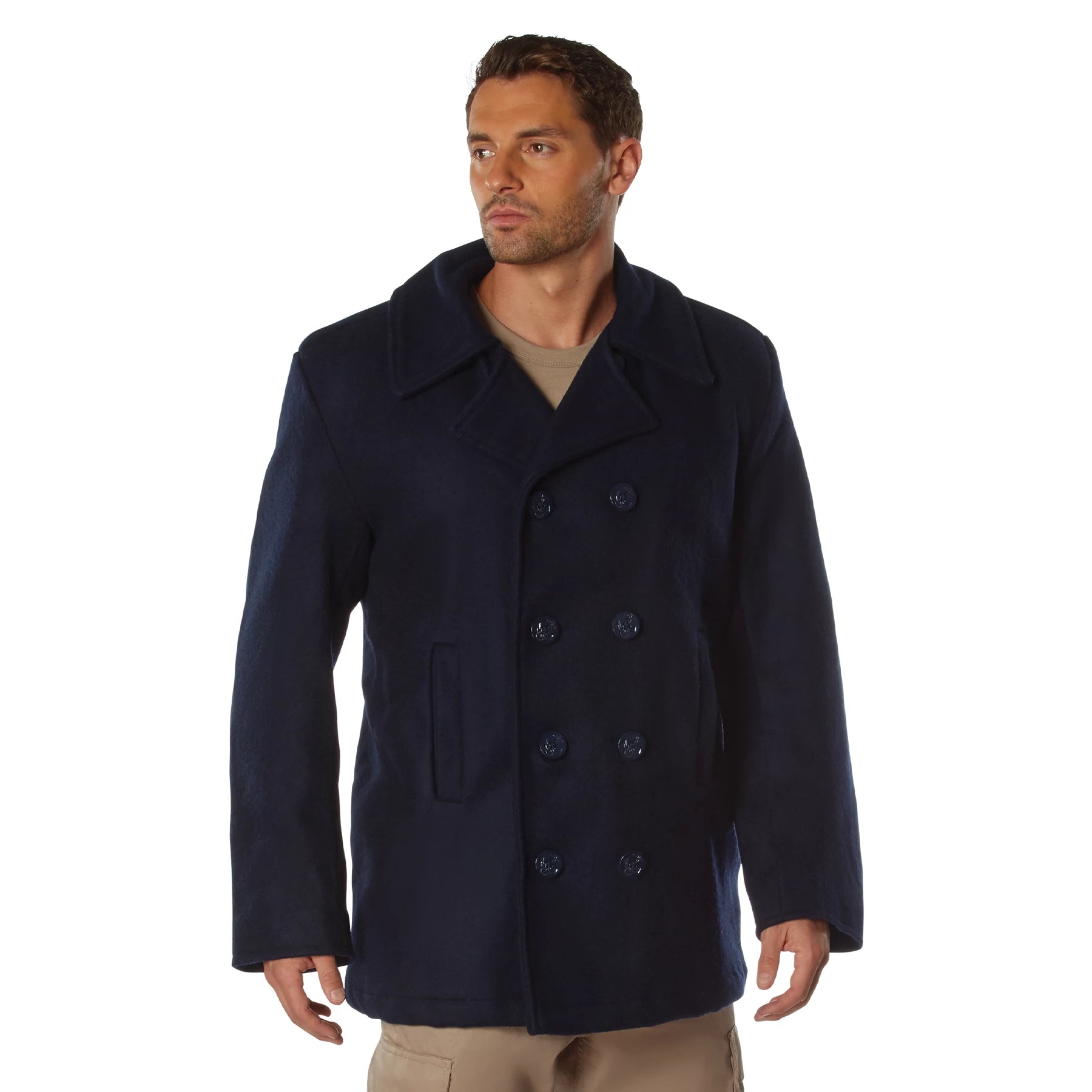 Rothco US Navy Type Pea Coat Peacoats side detail photo