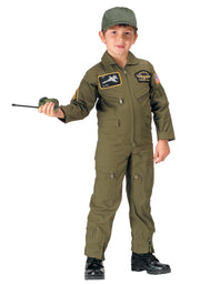 SecPro Kid Flight Coverall With Patches - Olive Drab - Security Pro USA