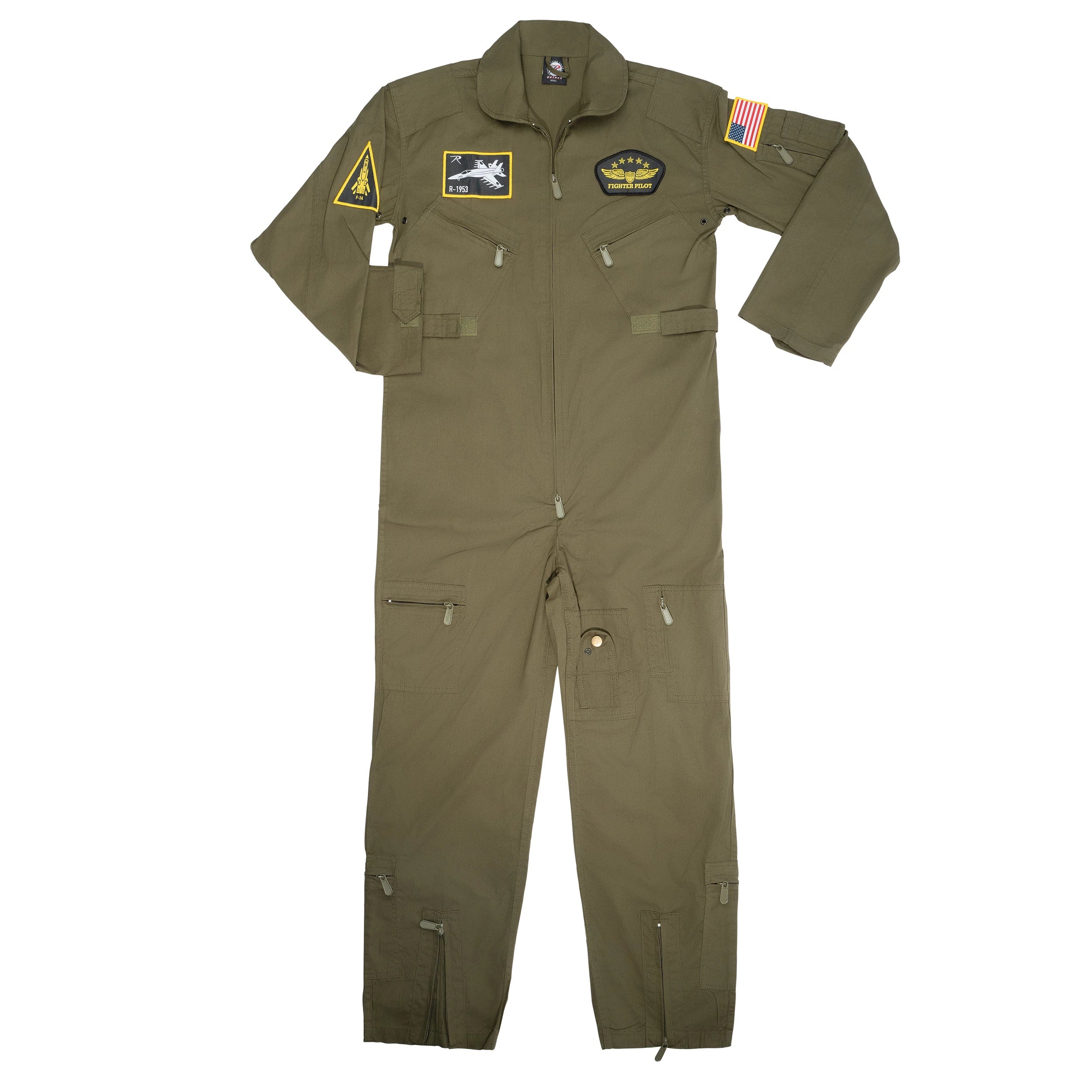 Rothco Kid Flight Coverall With Patches - Olive Drab Children's additional view