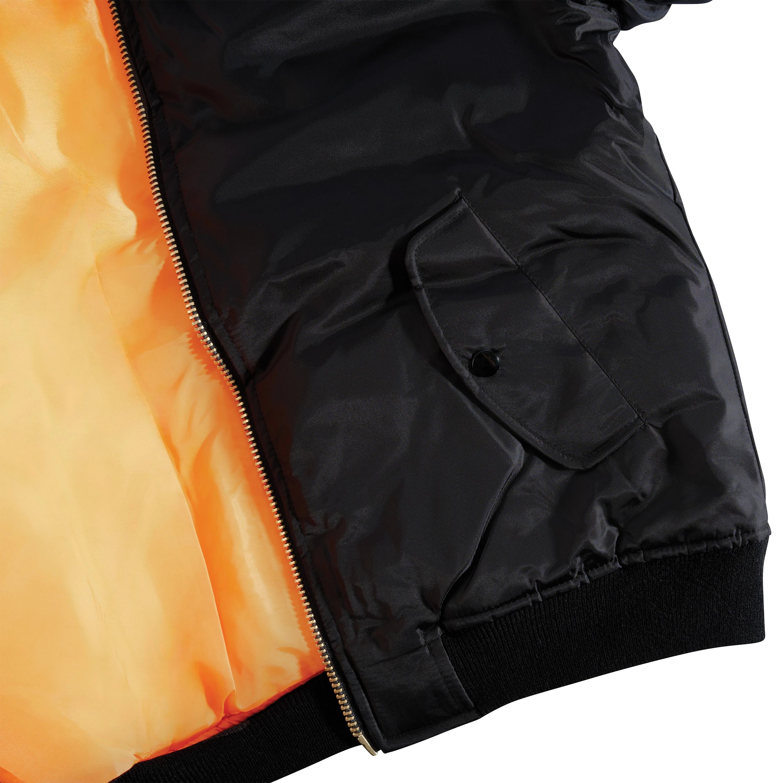 Rothco Womens MA-1 Flight Jacket - Black Bomber & rear detail view