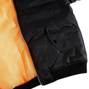 Rothco Womens MA-1 Flight Jacket - Black Bomber & rear detail view