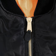 Rothco Womens MA-1 Flight Jacket - Black Bomber & angled product photo