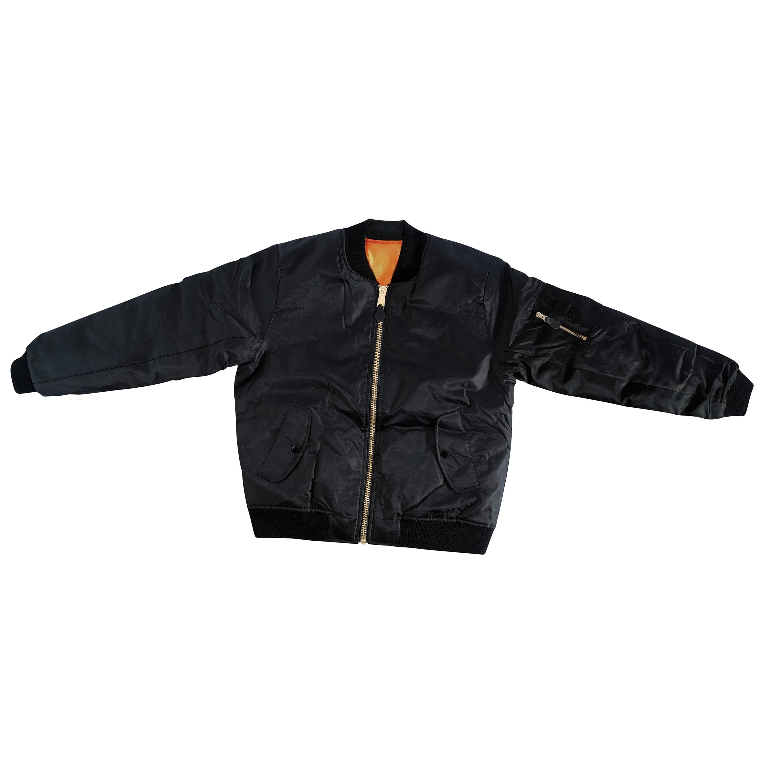 Rothco Womens MA-1 Flight Jacket - Black Bomber & secondary detail view