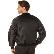 Rothco NASA MA-1 Flight Jacket - Black Bomber & upper detail photo