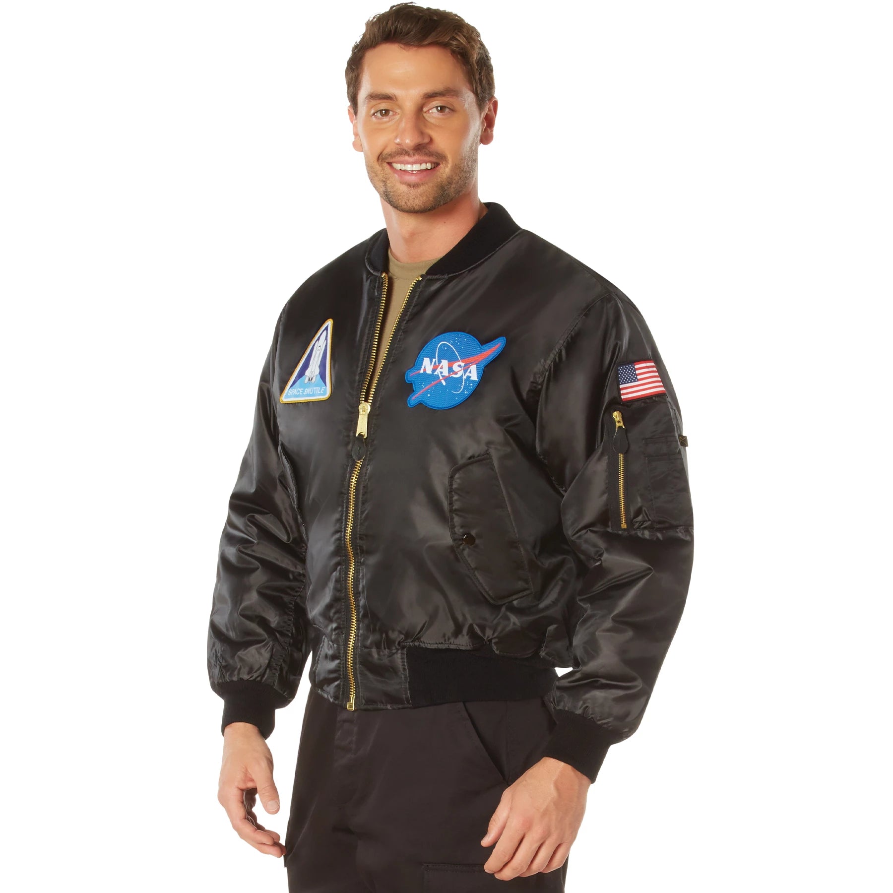 Rothco NASA MA-1 Flight Jacket - Black Bomber & Jackets additional view
