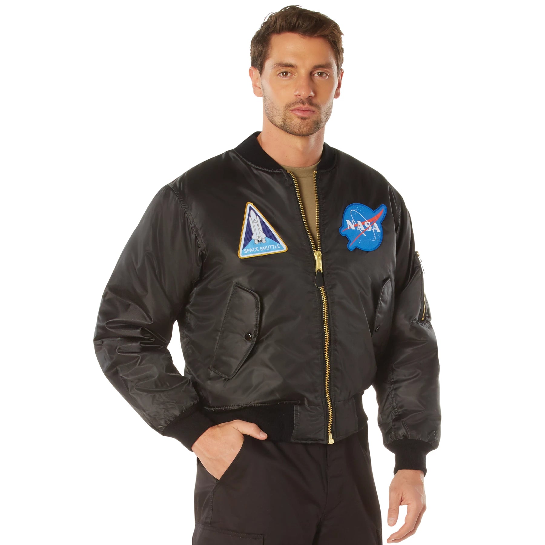 Rothco NASA MA-1 Flight Jacket - Black Bomber & Jackets detail photo