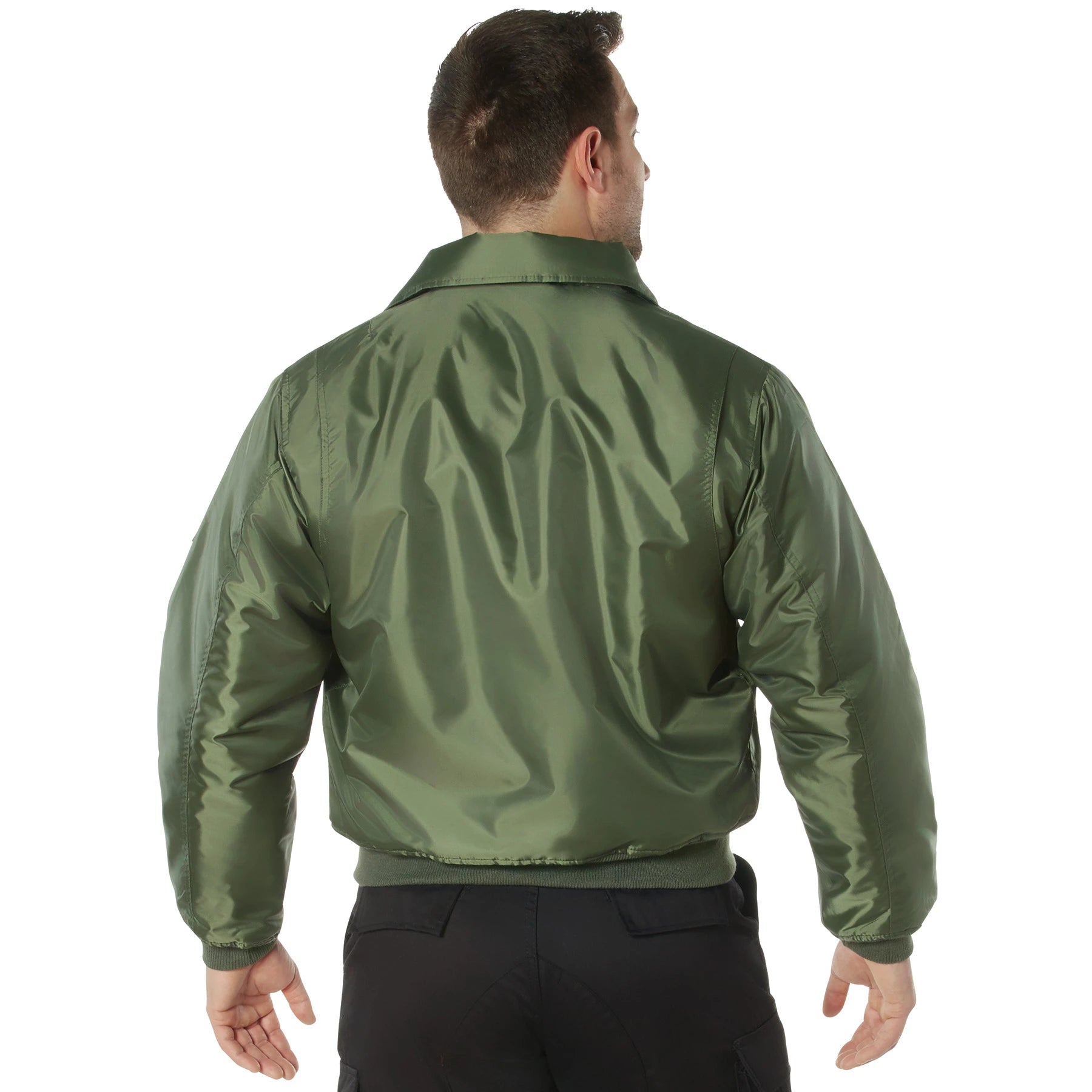 Rothco CWU-45P Flight Jacket Sage Green 3XL Bomber & rear detail view