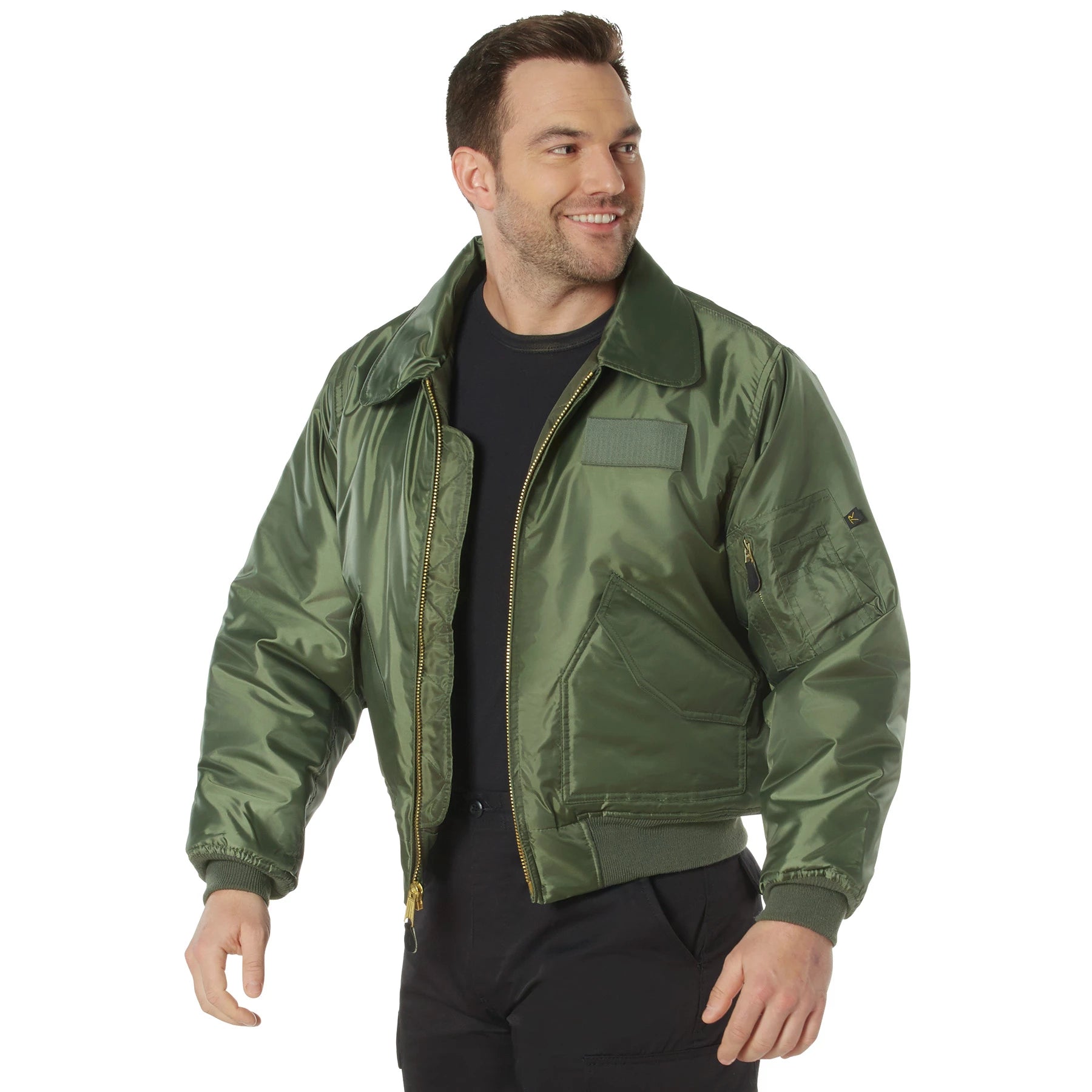 Rothco CWU-45P Flight Jacket Sage Green 3XL Bomber & side detail photo