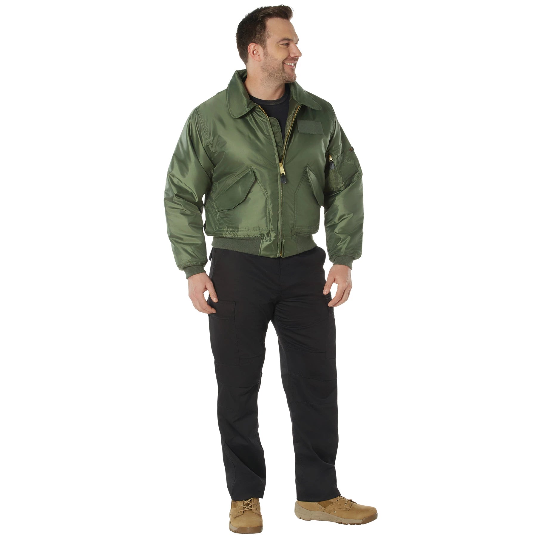 Rothco CWU-45P Flight Jacket Sage Green 3XL Bomber & Jackets reverse view