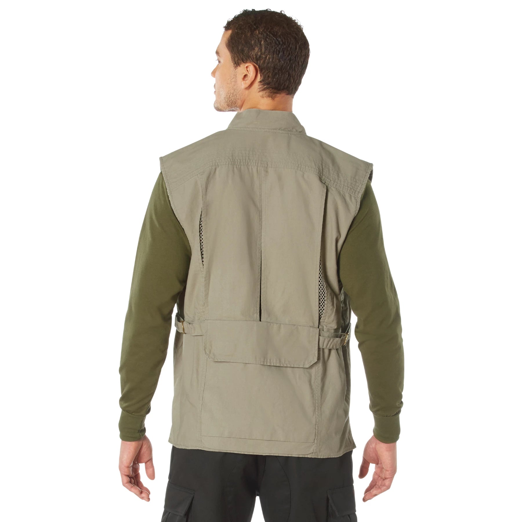 Rothco Deluxe Safari Outback Vest Khaki 4XL Concealed Carry Clothing reverse view