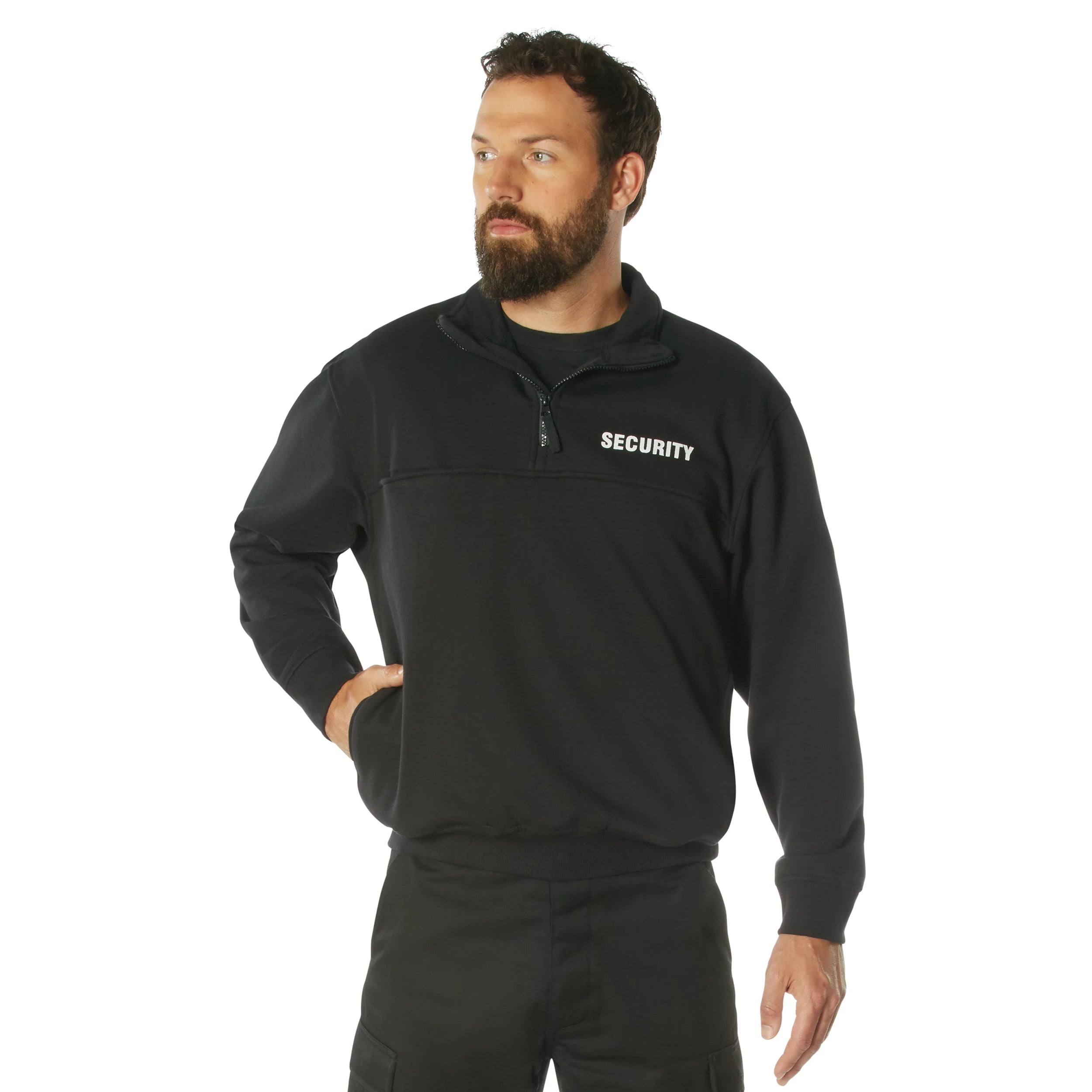 Rothco Security 1/4 Zip Job Shirt - Black Uniform Shirts additional view