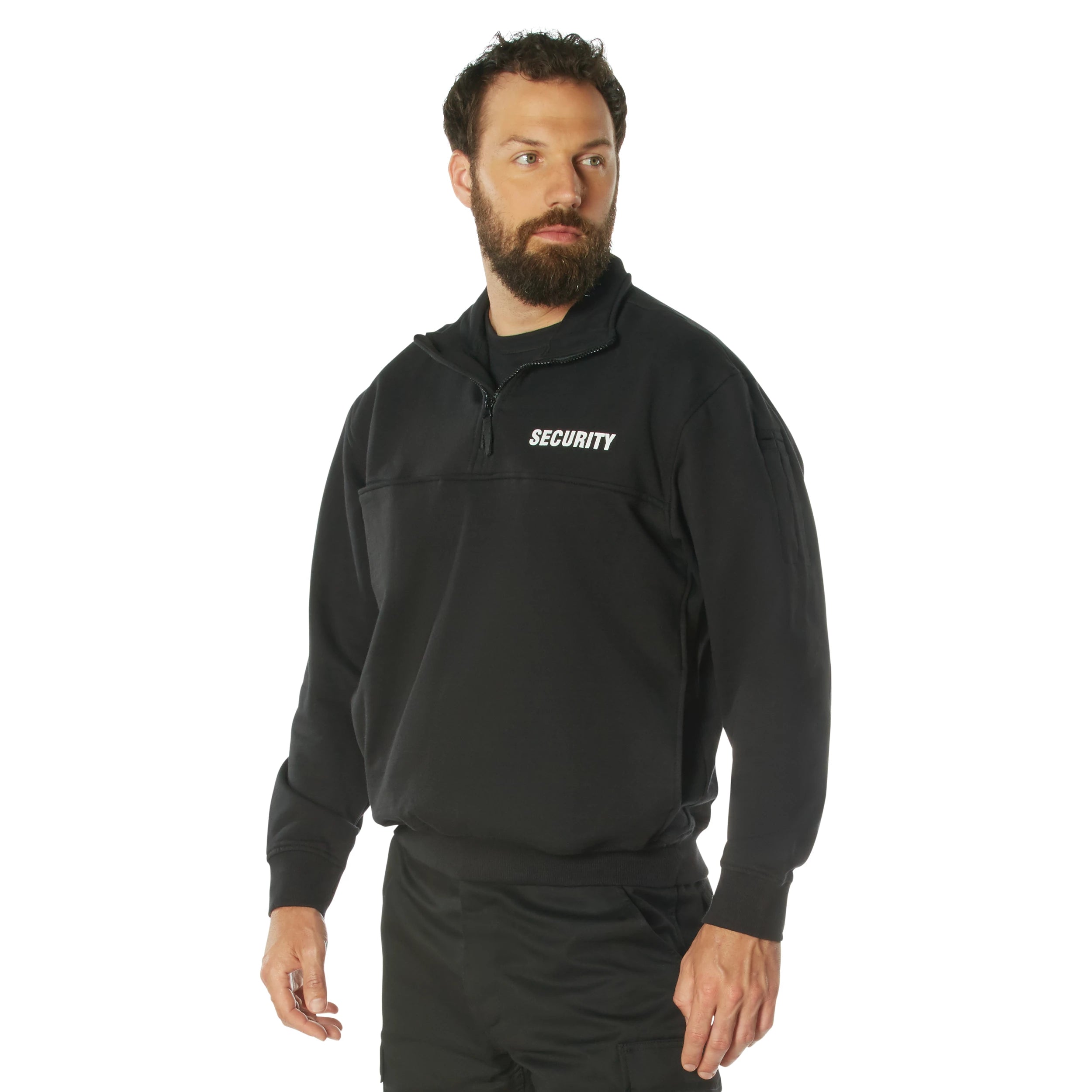 Rothco Security 1/4 Zip Job Shirt - Black Uniform Shirts detail photo