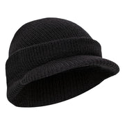 Rothco Genuine G.I. Watch Cap with Brim Black Caps & detail photo