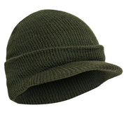 Rothco Genuine G.I. Watch Cap with Brim Black Caps rear detail view