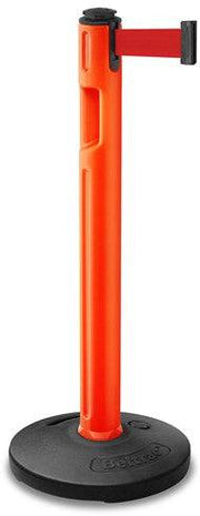 Tempest Plastic Outdoor Stanchion Orange Post with Rubber/Fillable base - Lavi Industries