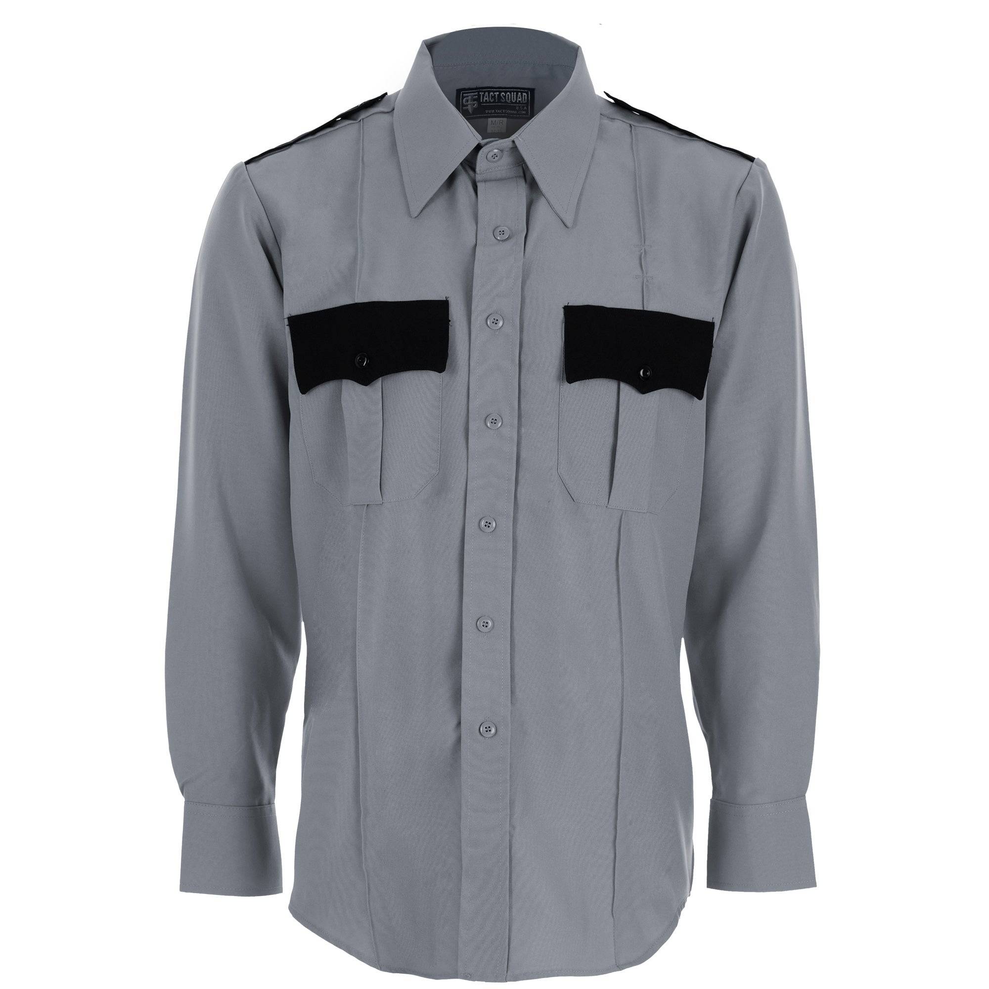 Tact Squad Mens Tone Polyester Uniform Shirt | Security Pro USA Gray/Black / Small Tact Squad Mens Tone Polyester Uniform Shirt | Security Pro USA Gray/Black / Small