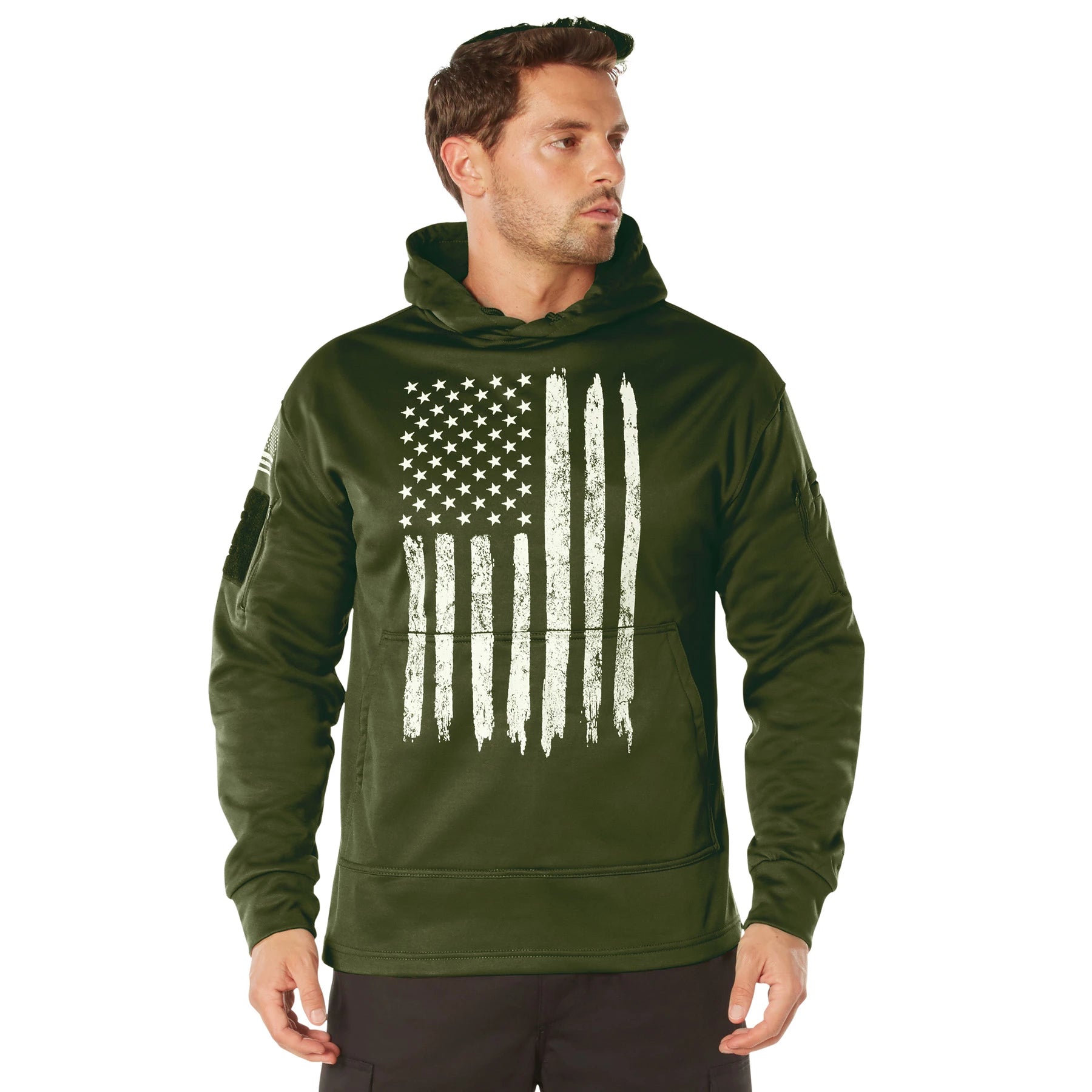 Rothco U.S. Flag Concealed Carry Hoodie Clothing angled product photo