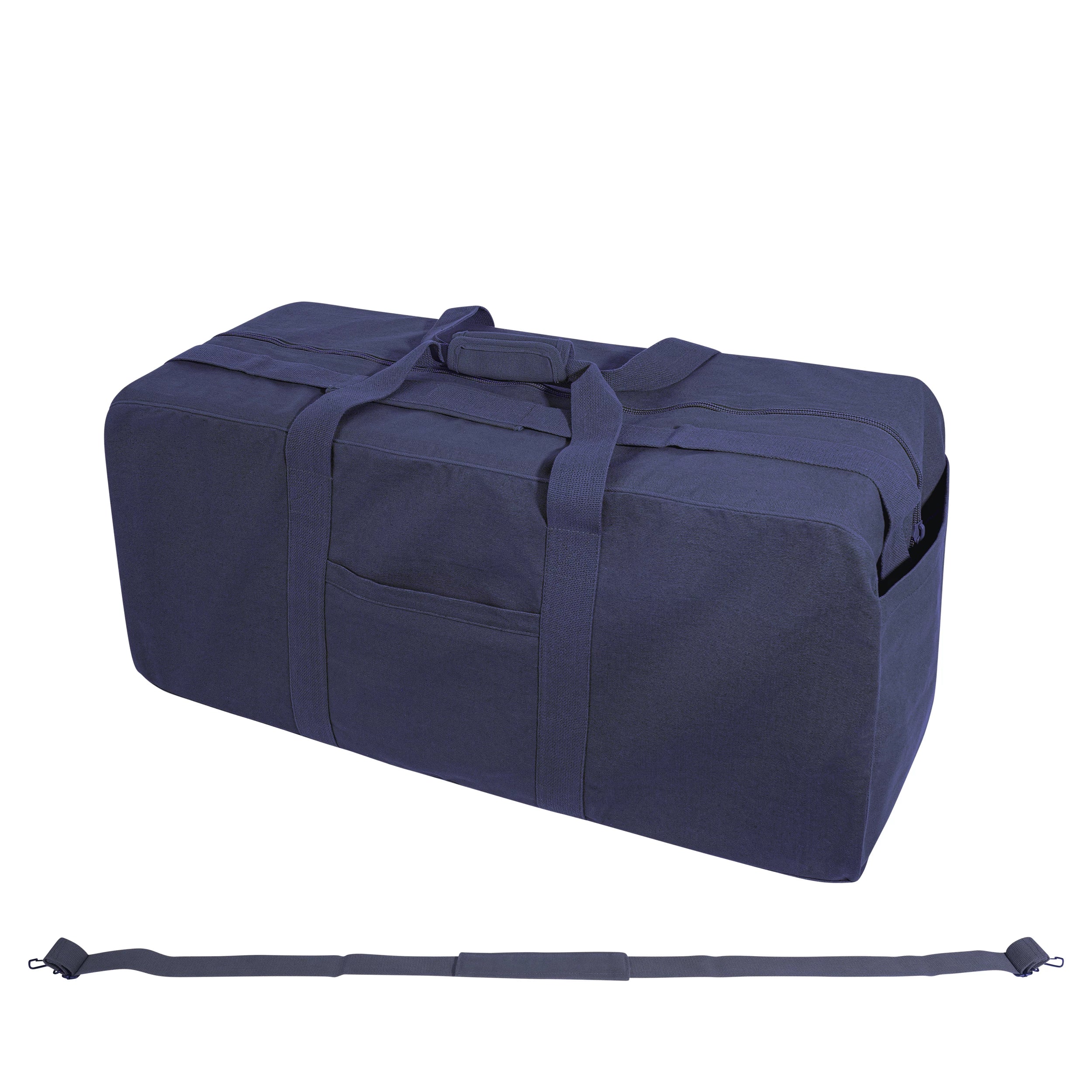 Rothco Canvas Jumbo Cargo Bag Black Military Duffle Bags reverse view