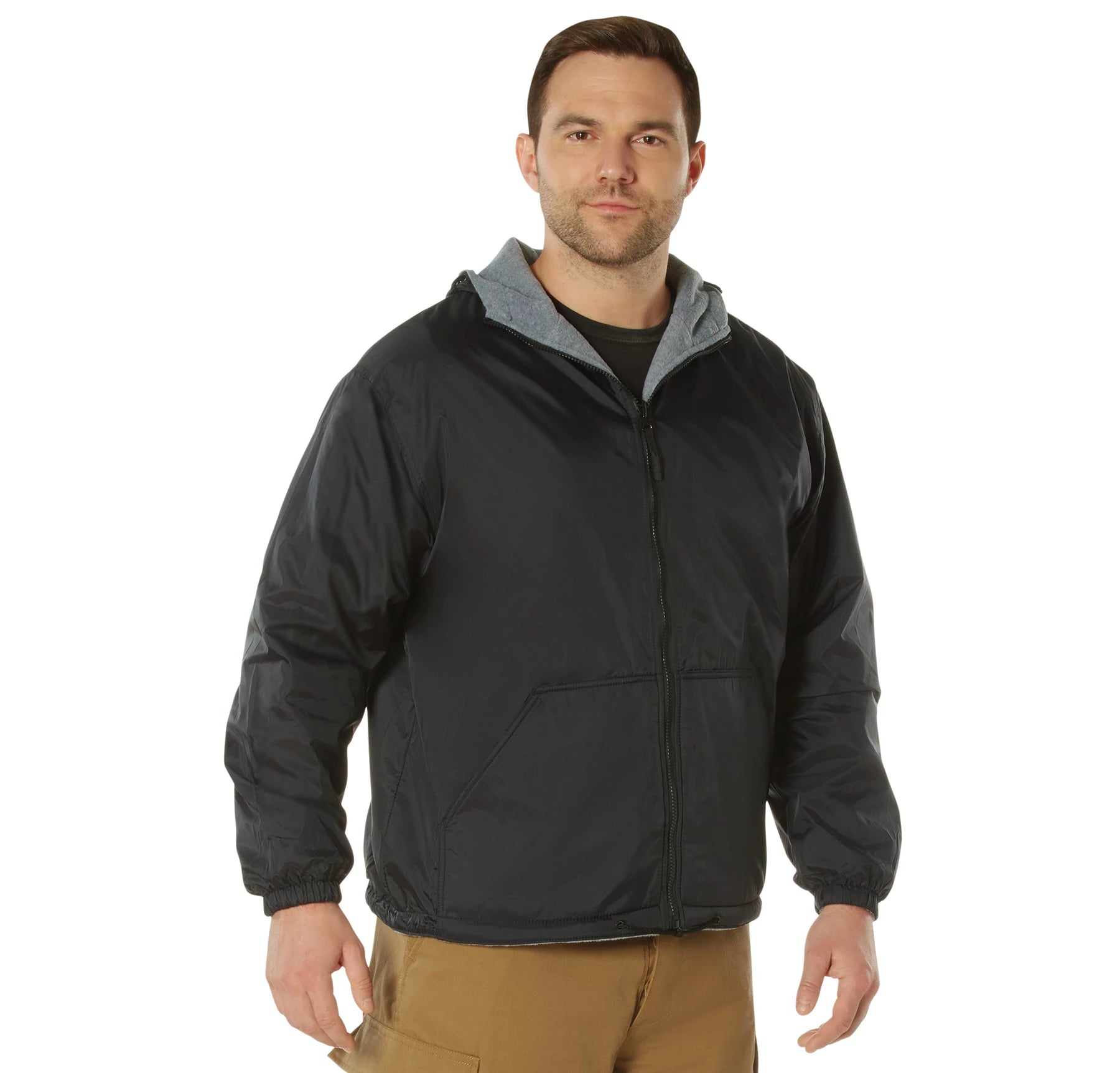 Rothco Reversible Lined Jacket With Hood Camo Outerwear side detail photo