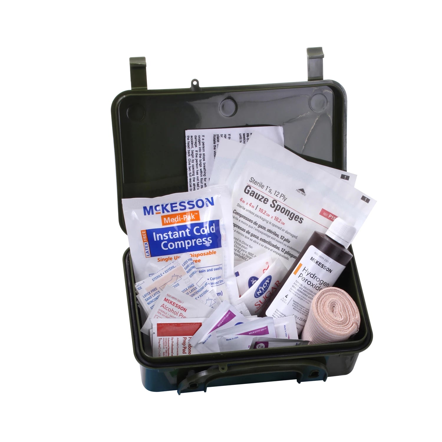 Rothco General Purpose First Aid Kit Supplies & Snake side detail photo