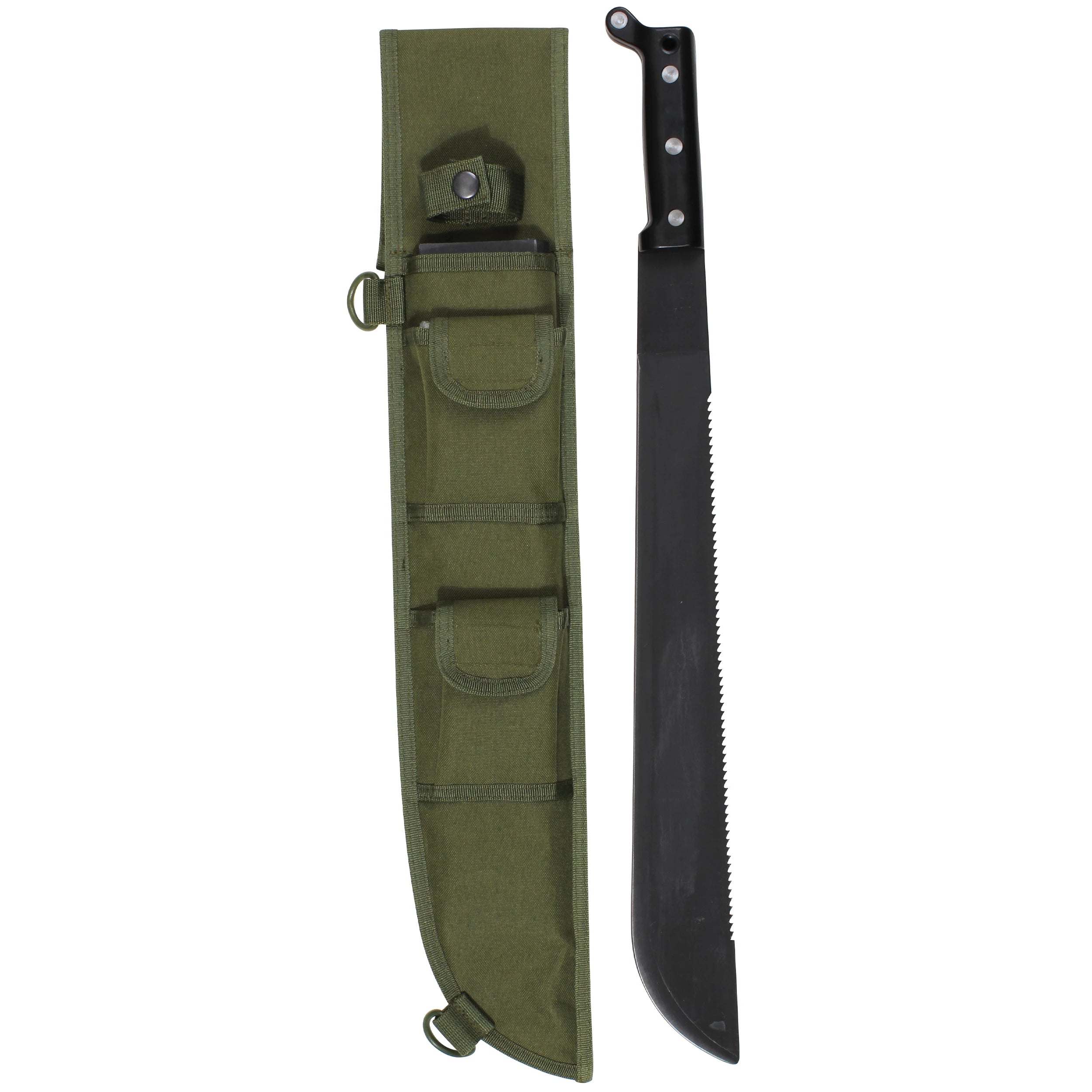 Rothco MOLLE Compatible Machete Sheath - 18 Inch Olive Drab reverse view