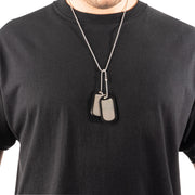 Rothco Dog Tag Silencers Black Tags side detail photo