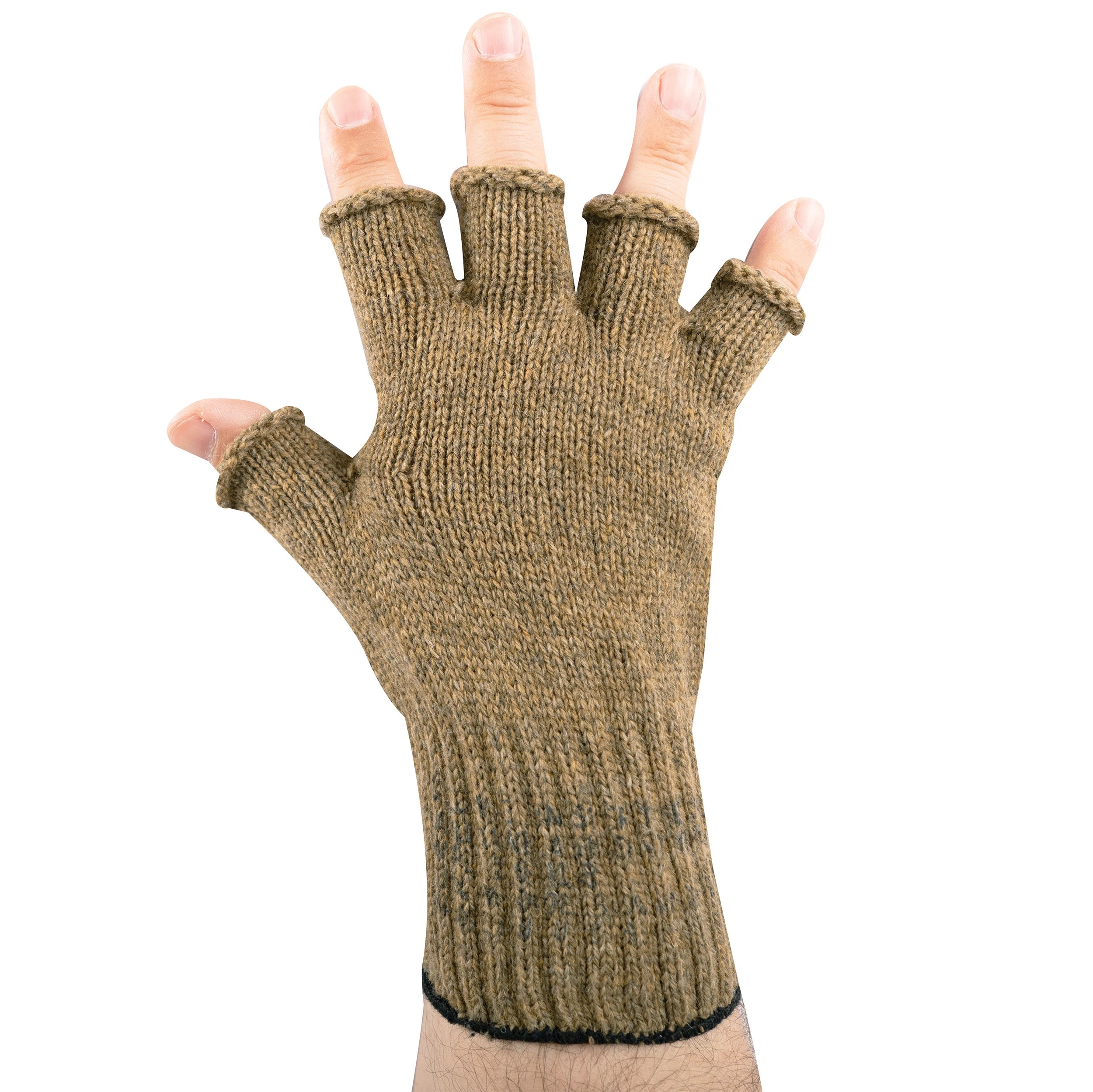 Rothco Fingerless Wool Gloves Olive Drab New Arrivals side detail photo