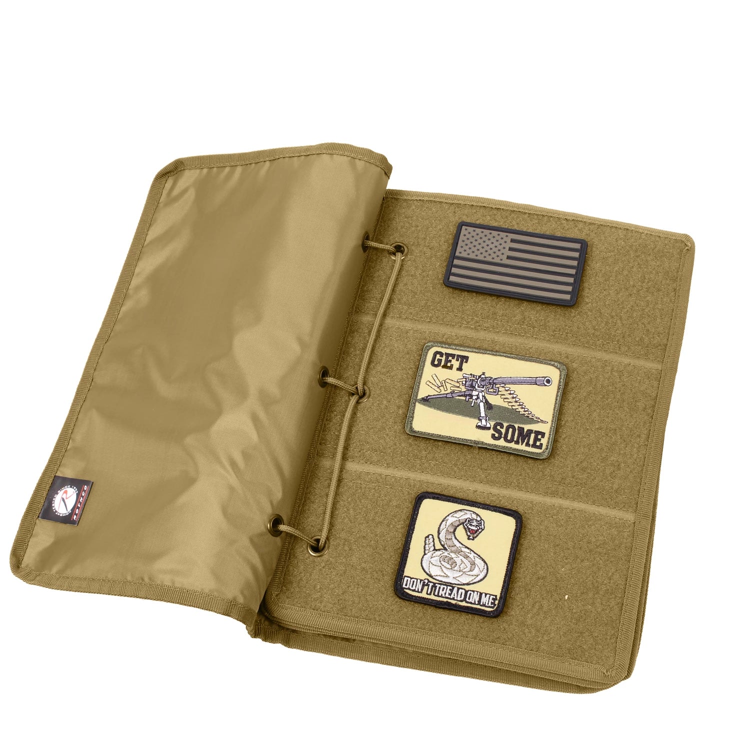 Rothco Hook & Loop Patch Book Coyote Brown Patches angled product photo
