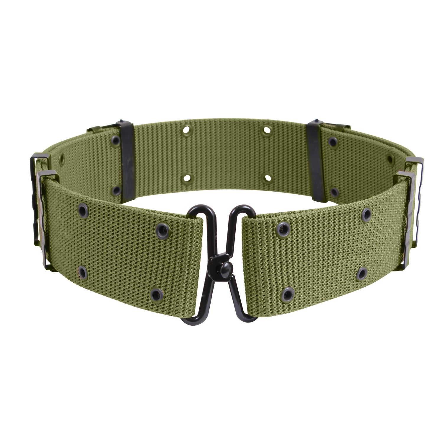 Rothco GI Style Pistol Belt With Metal Buckles White side detail photo