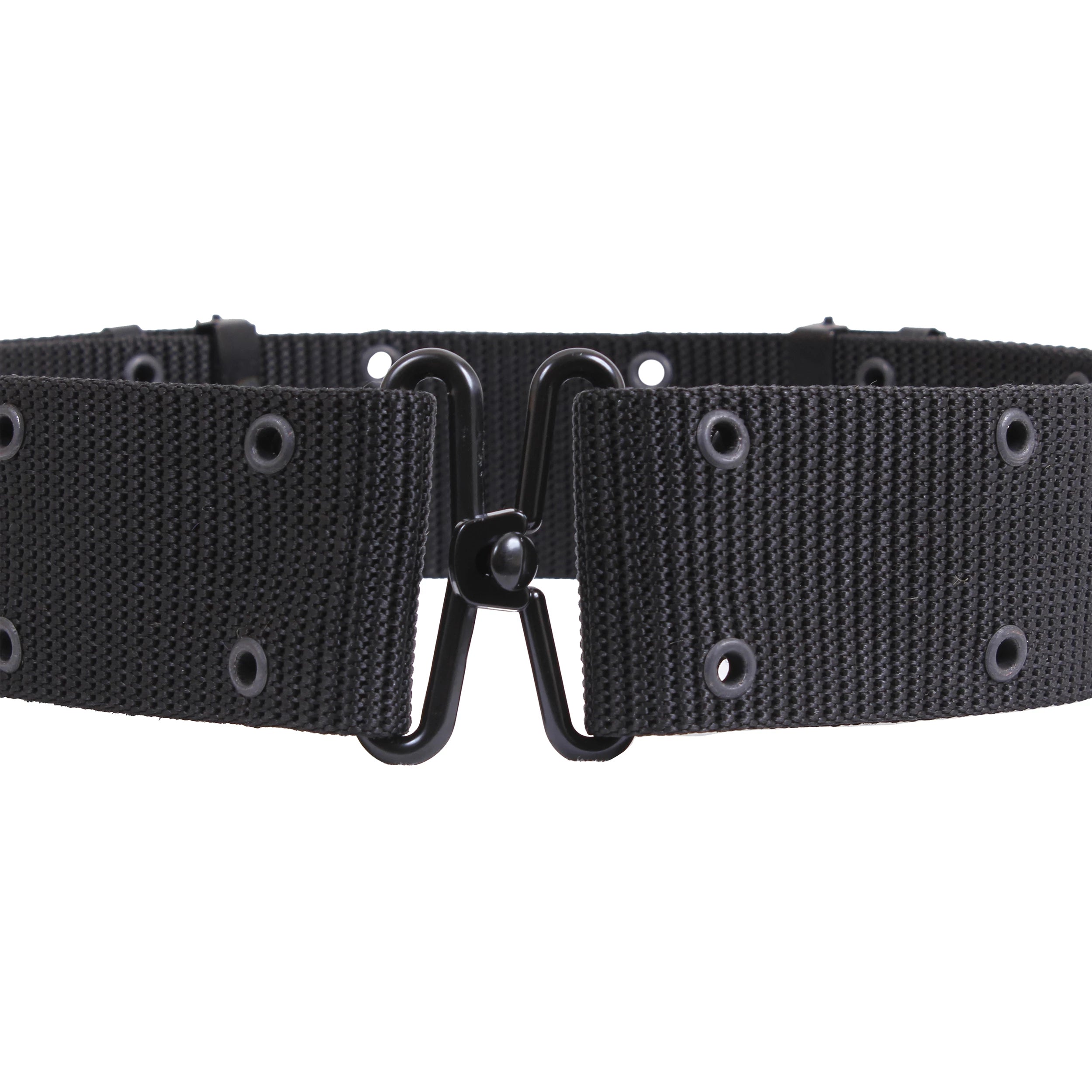 Rothco GI Style Pistol Belt With Metal Buckles White Military close-up photo