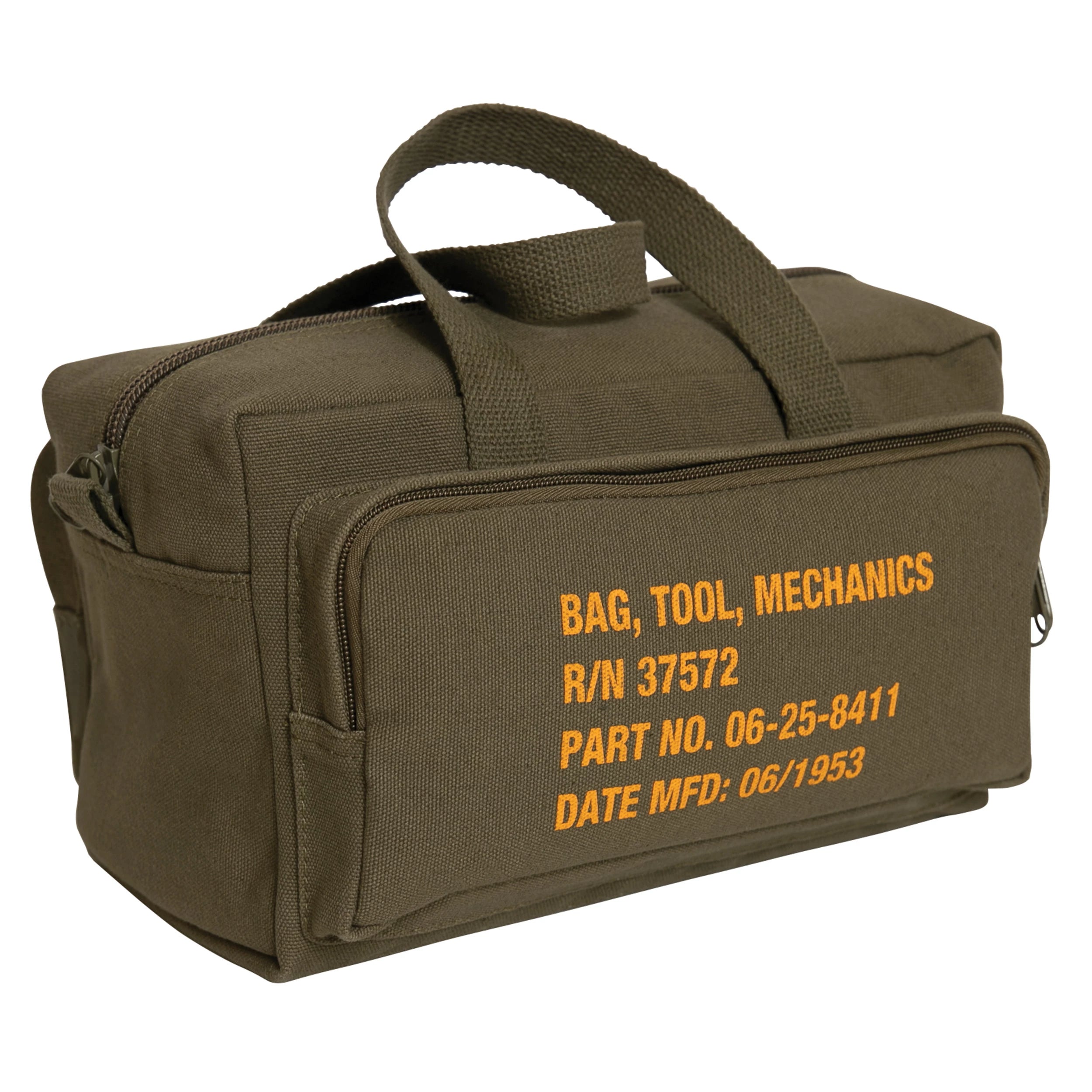 G.I. Type Zipper Pocket Mechanics Tool Bag With Military Stencil