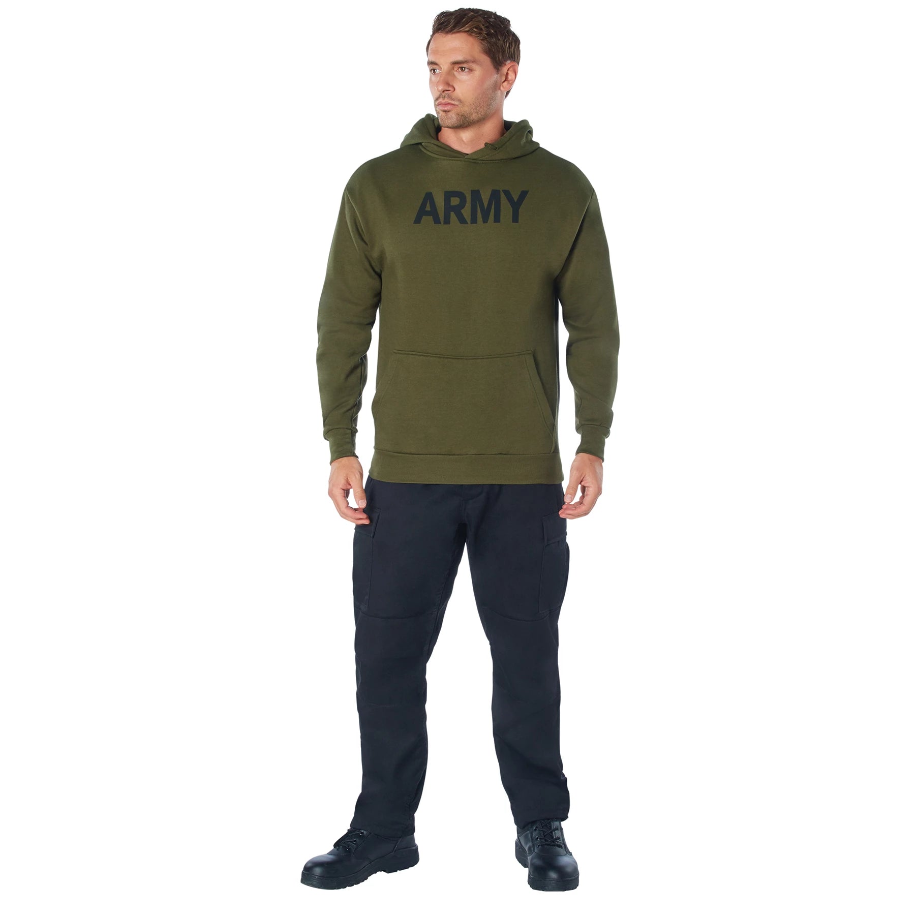 Rothco Army PT Pullover Hooded Sweatshirt Physical Training P/T Sweatshirts close-up photo