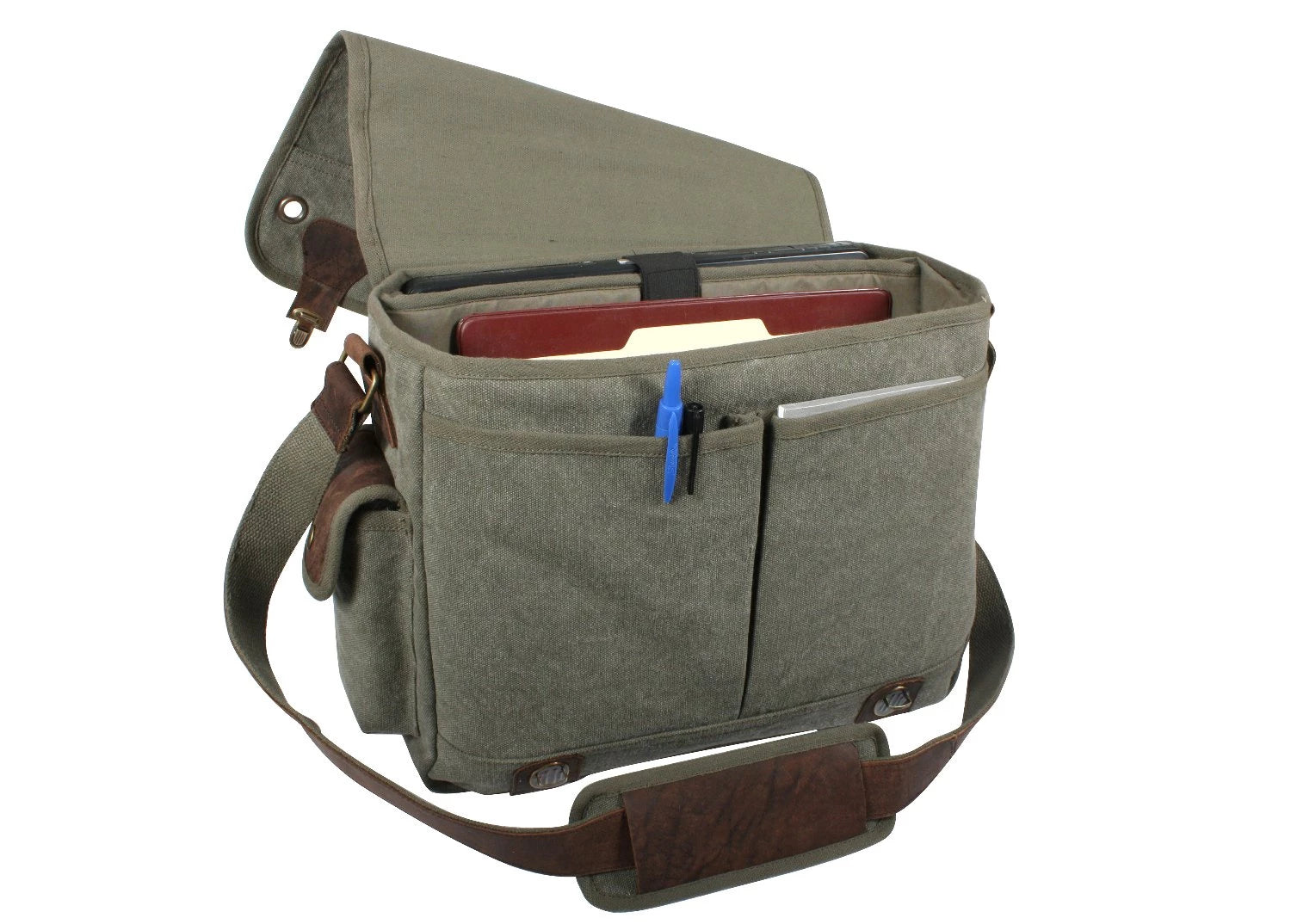 Rothco Canvas Trailblazer Laptop Bag Olive Drab Messenger & Shoulder detail photo