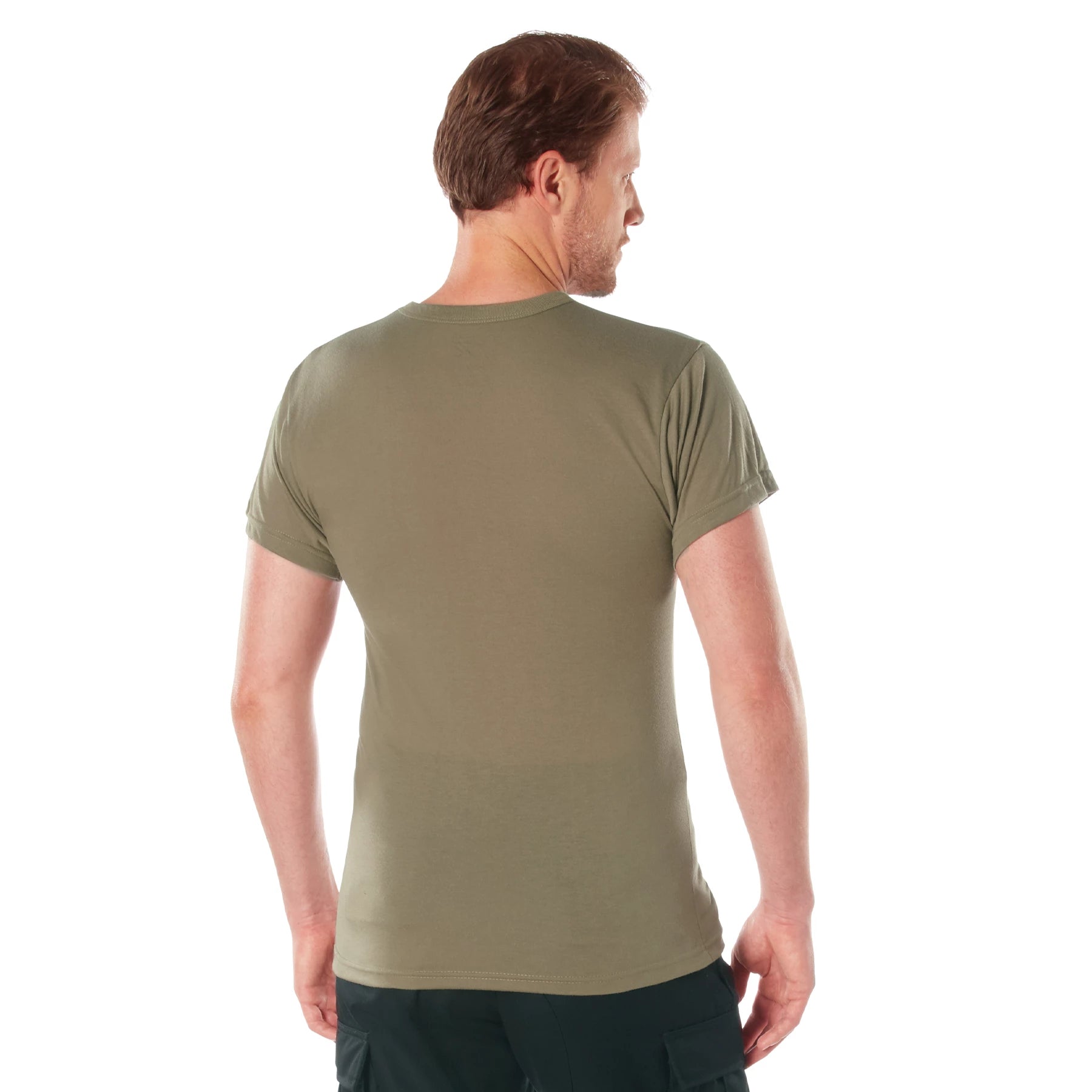 Rothco Moisture Wicking T-Shirts AR 670-1 Compliant Military Gear angled product photo