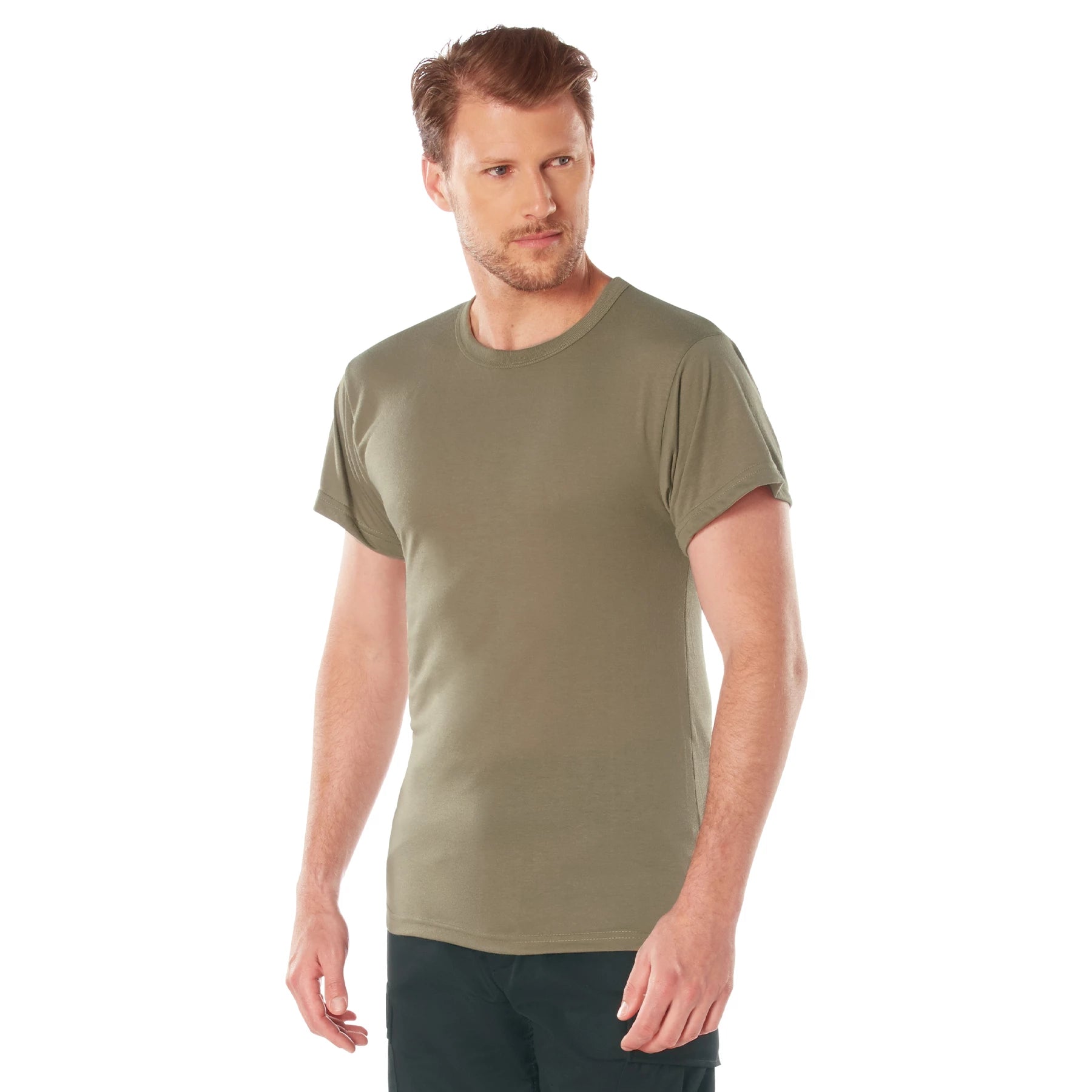 Rothco Moisture Wicking T-Shirts AR 670-1 Compliant Military Gear side detail photo