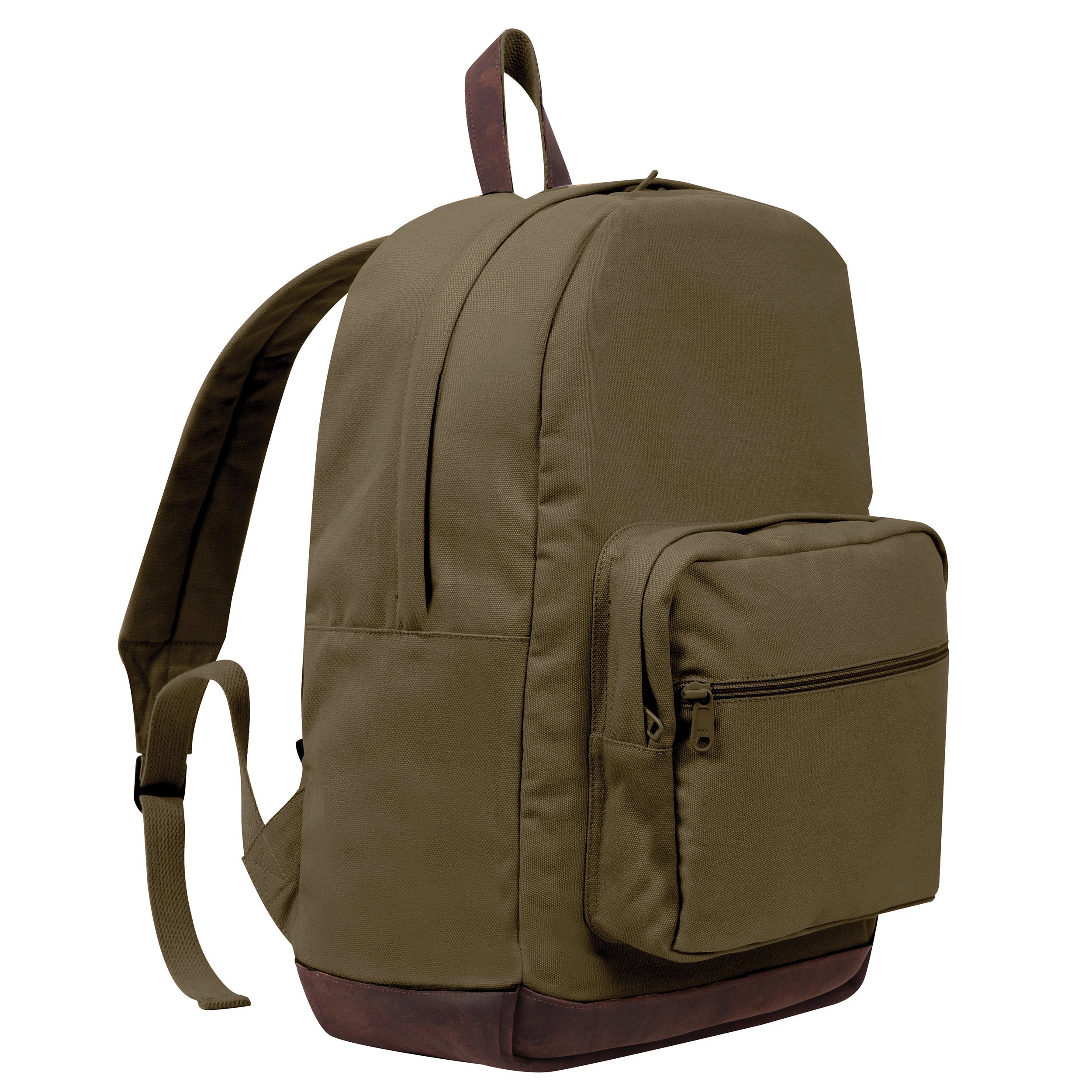 Rothco Vintage Canvas Teardrop Backpack With Leather Accents Olive Drab product photo