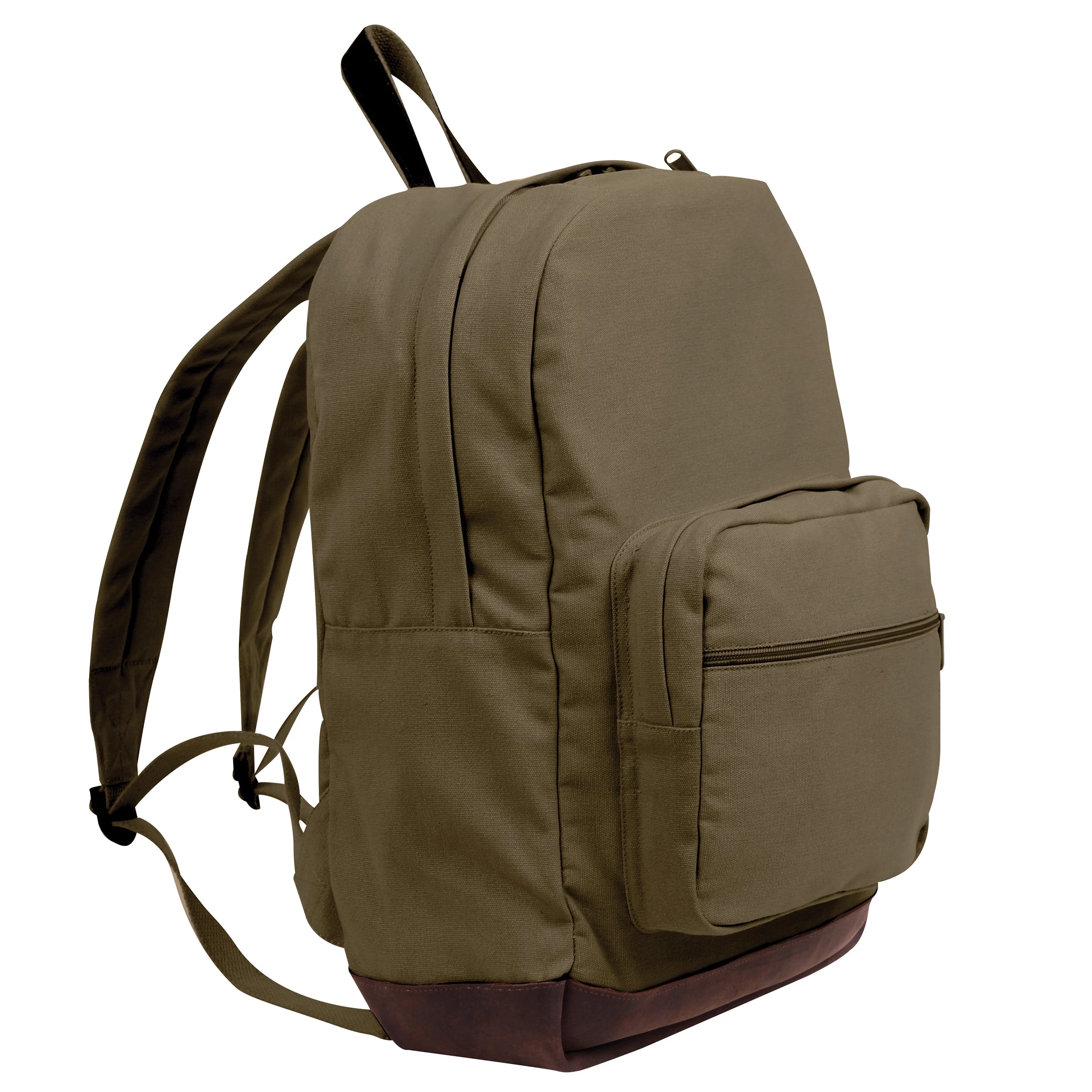Rothco Vintage Canvas Teardrop Backpack With Leather Accents Olive Drab alternate photo