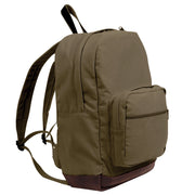 Rothco Vintage Canvas Teardrop Backpack With Leather Accents Olive Drab alternate photo
