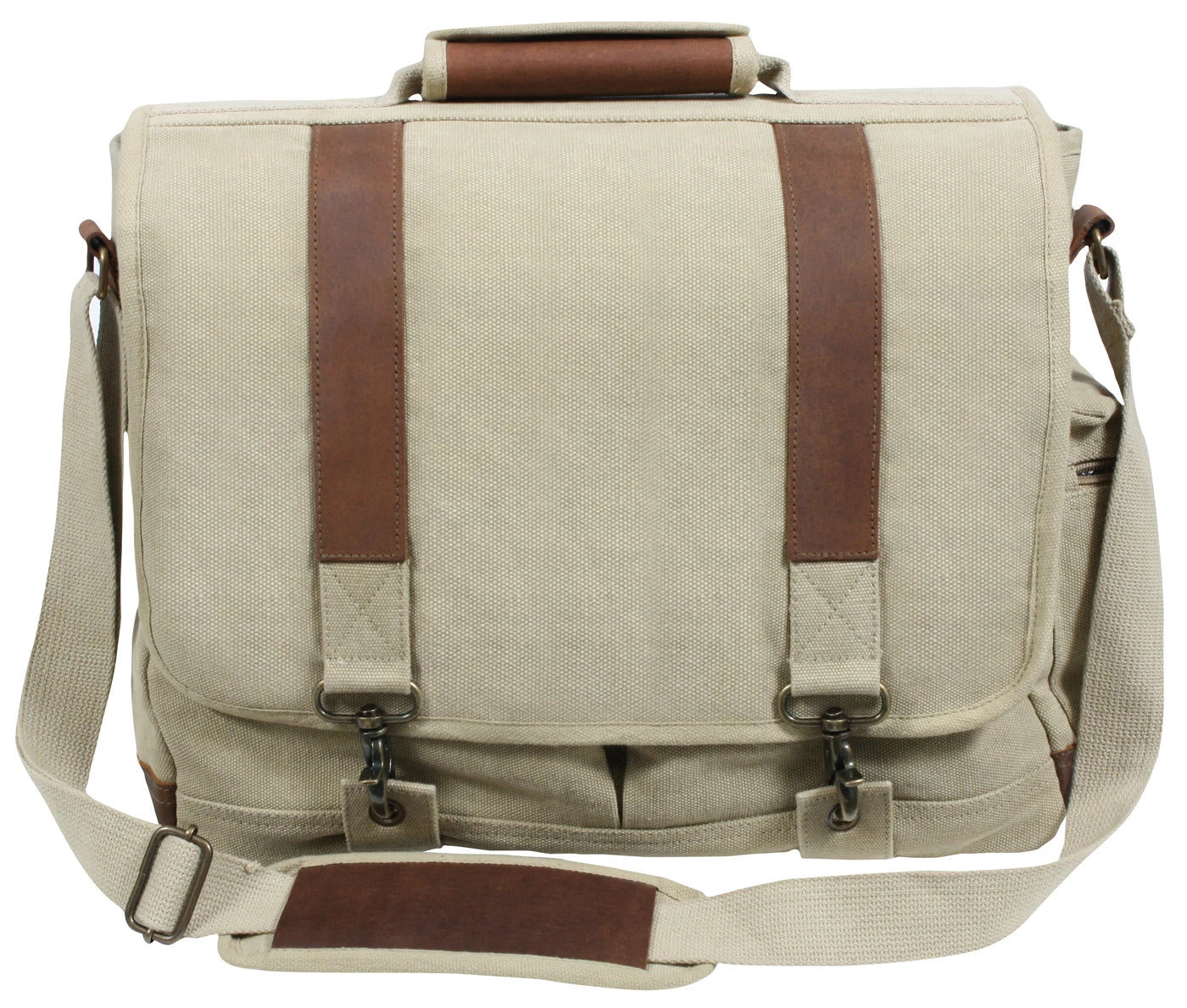 Rothco Vintage Canvas Pathfinder Laptop Bag With Leather Accents