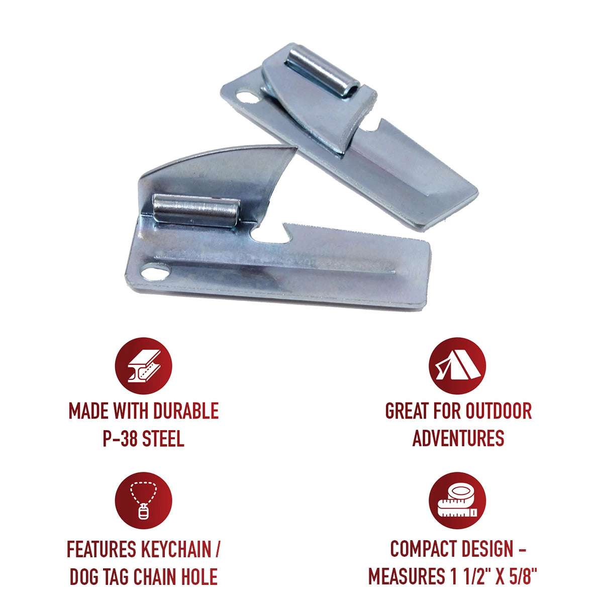 Rothco G.I. P-38 Can Openers Silver Emergency Survival and Outdoor close-up photo