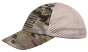 Rothco Tactical Mesh Back Cap With Embroidered US Flag MultiCam close-up photo