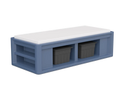 Cortech Endurance Bed 1.0 correctional bed with side property box slots and end shelves