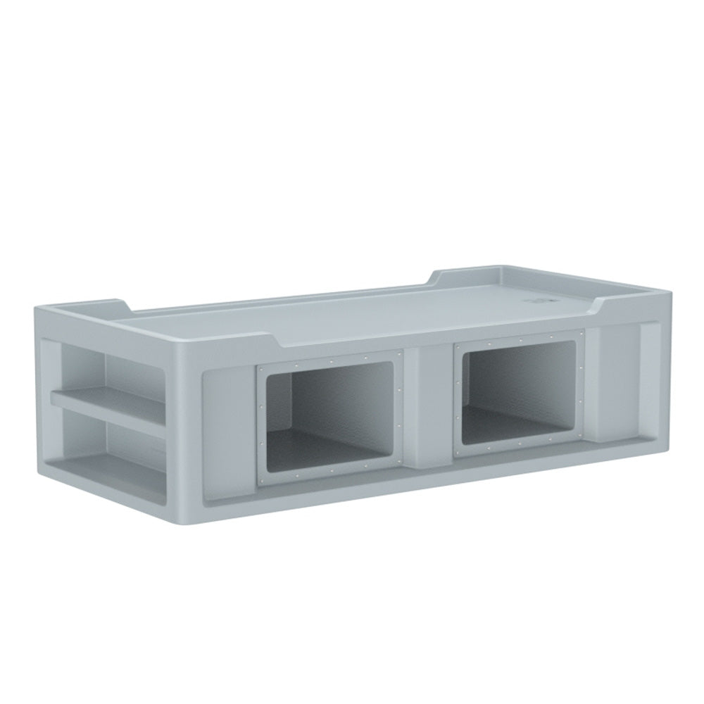 Cortech Endurance Bed 2.1 7802GY molded correctional bed in gray with side storage